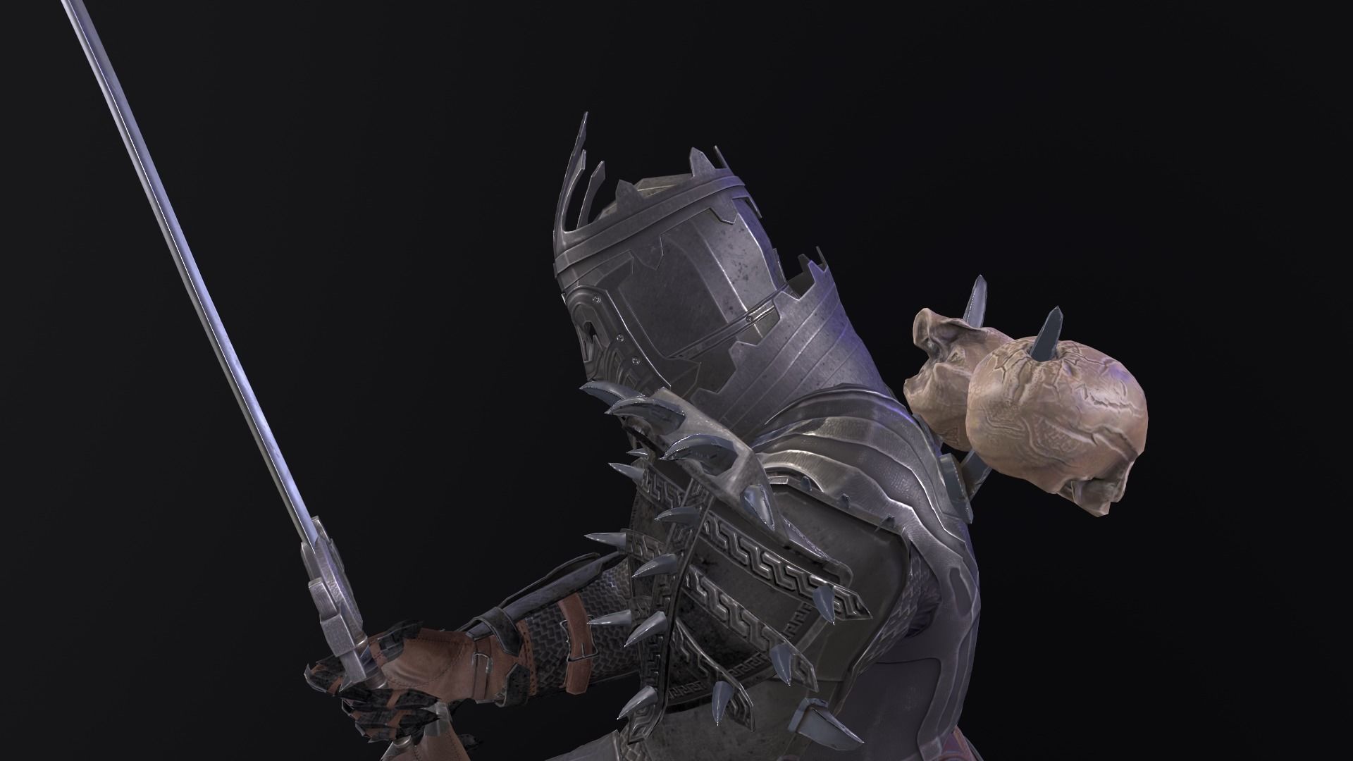 Prickly Knight Low-poly 3D model_20