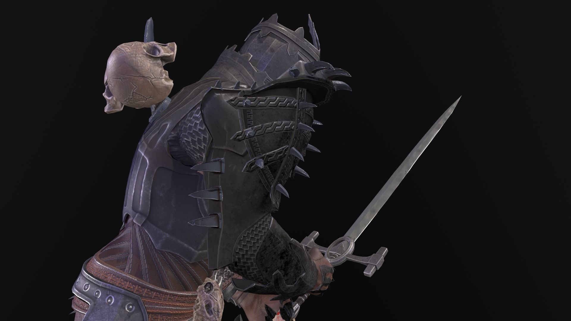 Prickly Knight Low-poly 3D model_17