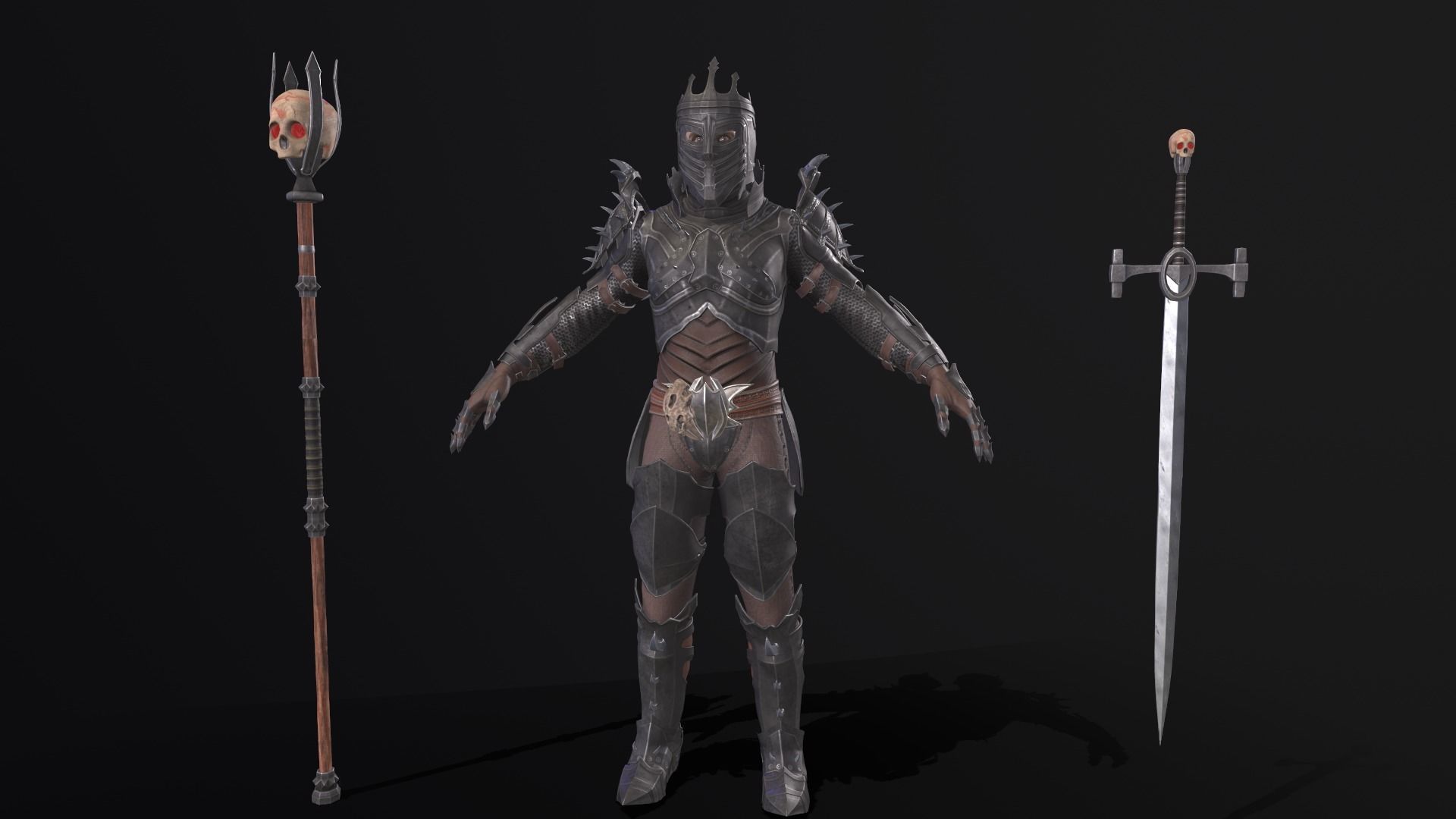 Prickly Knight Low-poly 3D model_5