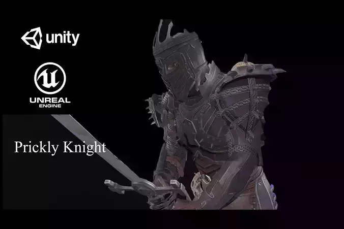 Prickly Knight Low-poly 3D model