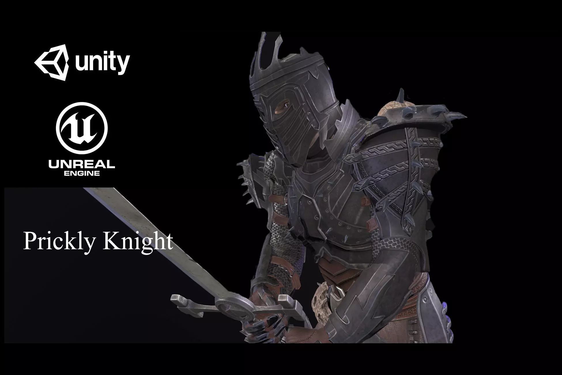 Prickly Knight Low-poly 3D model_0