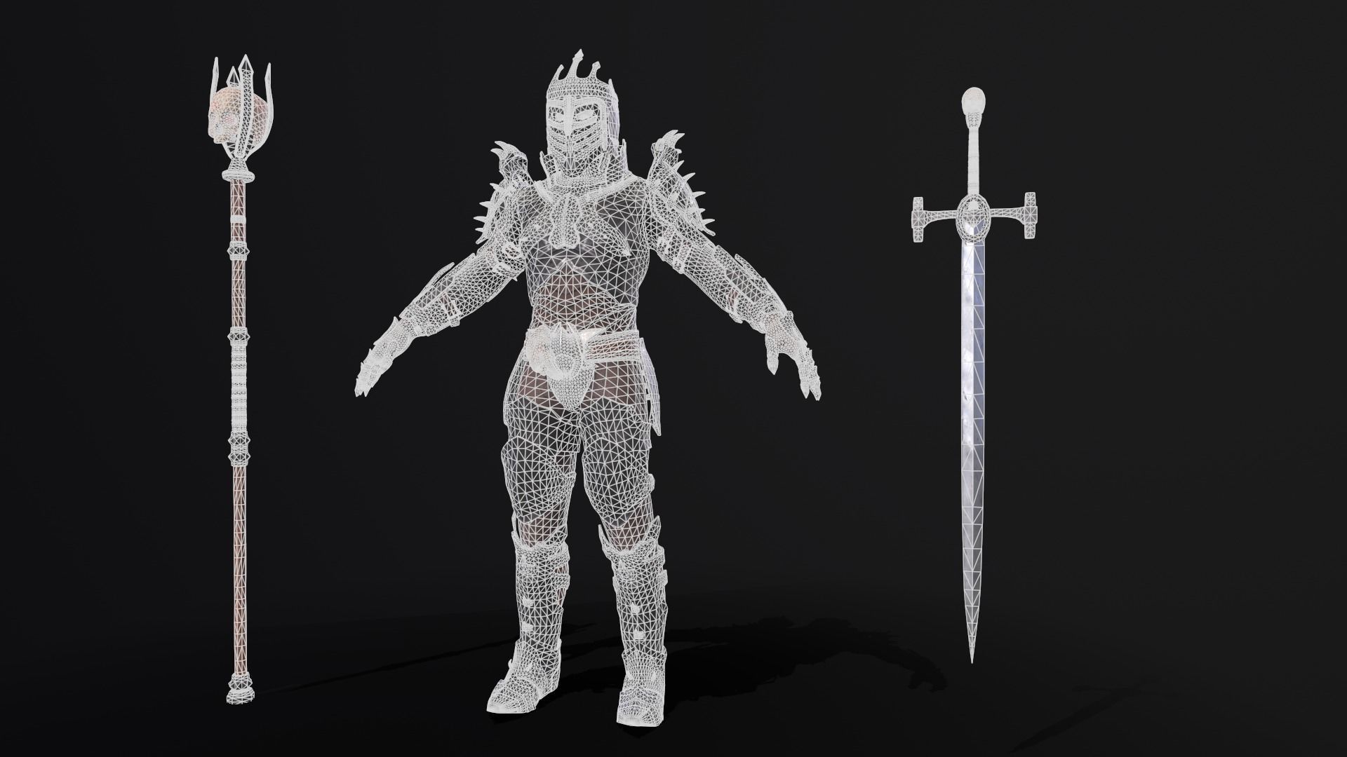 Prickly Knight Low-poly 3D model_16