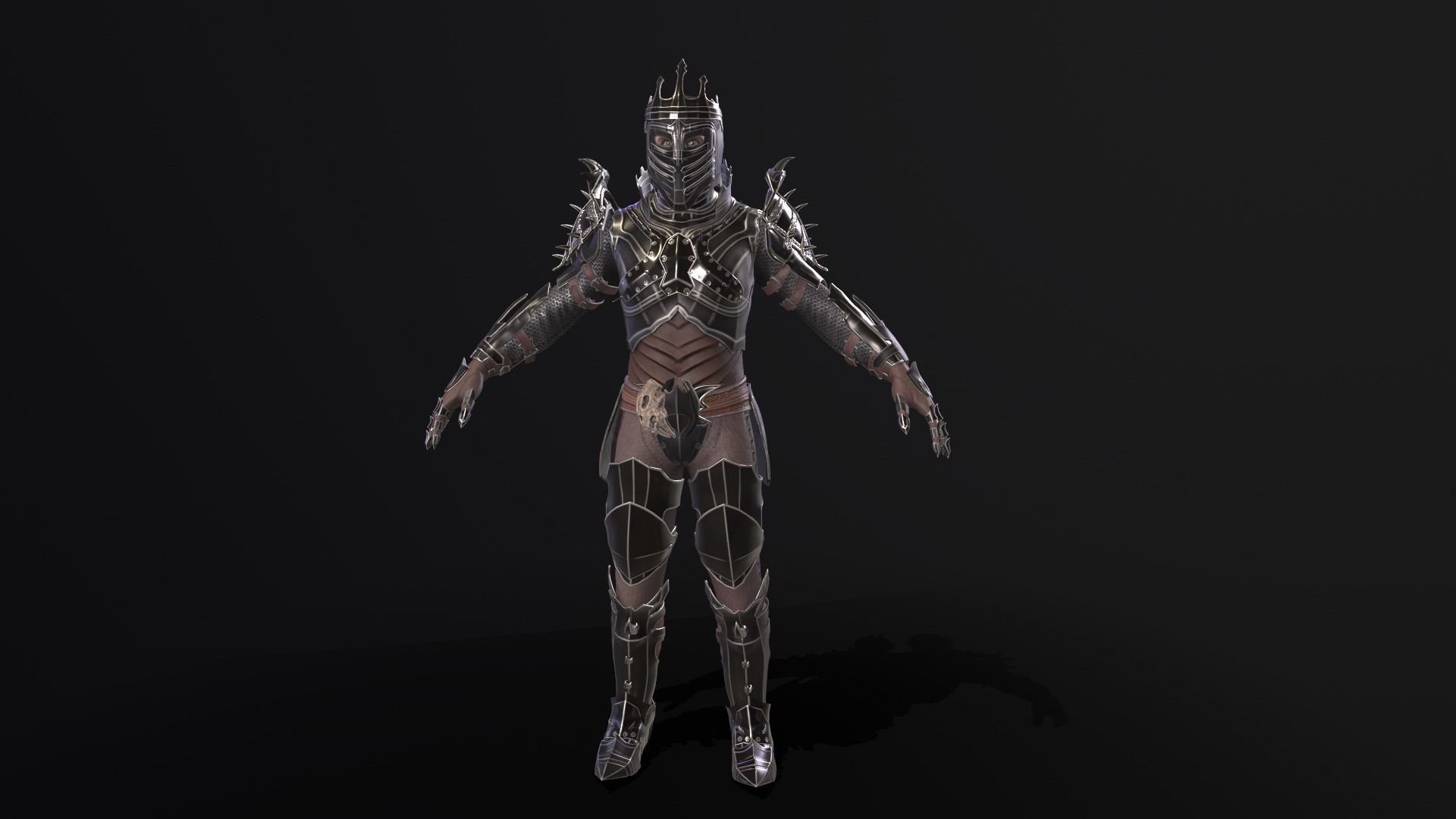 Prickly Knight Low-poly 3D model_12