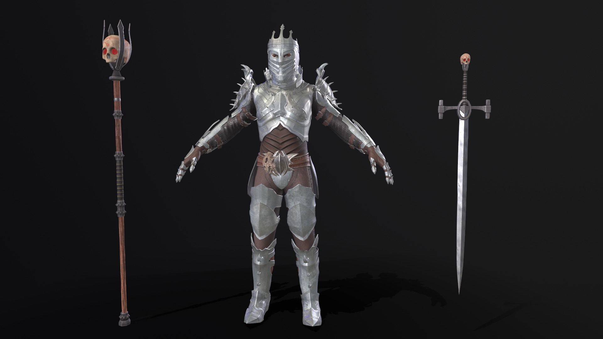 Prickly Knight Low-poly 3D model_6
