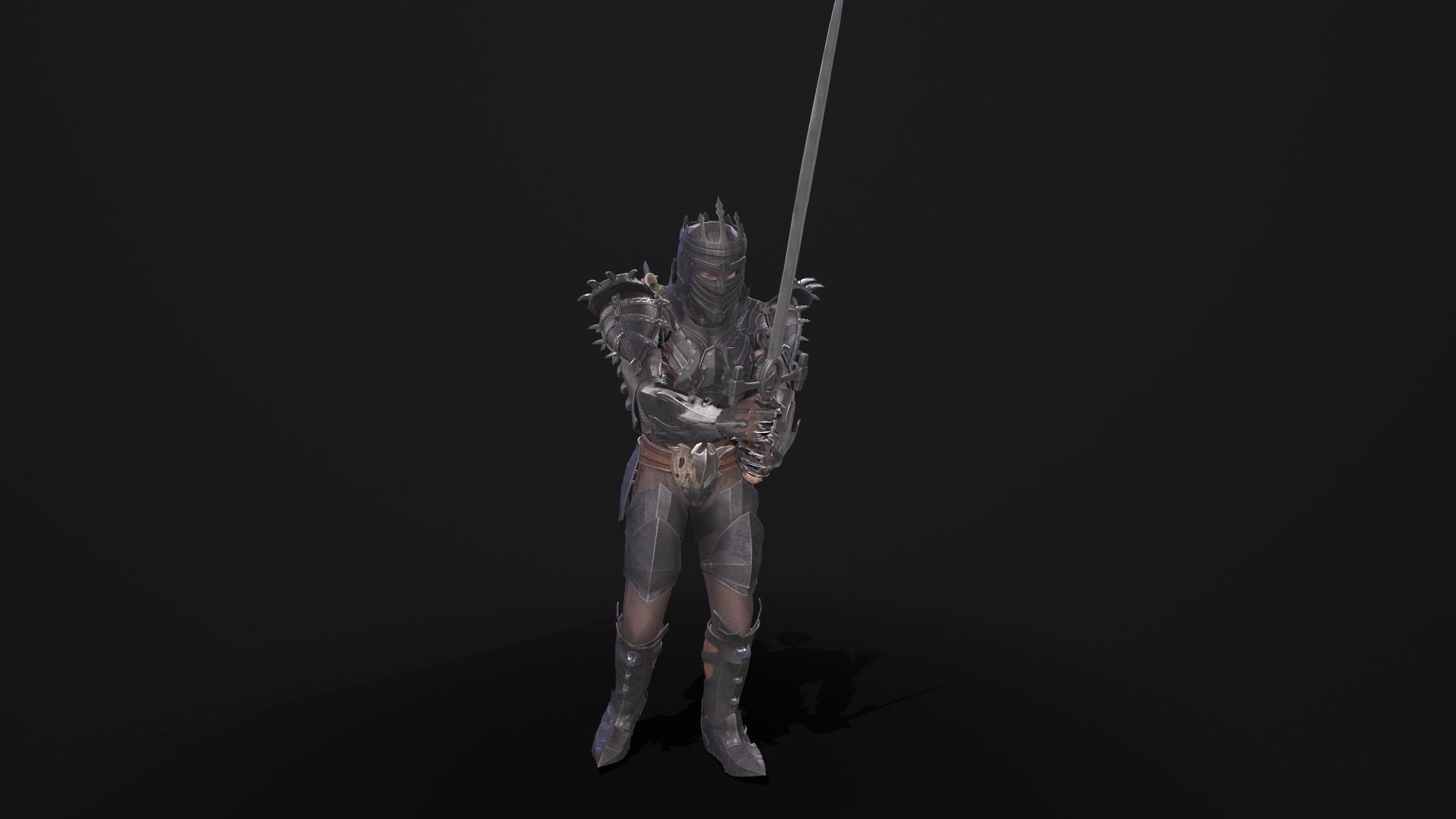 Prickly Knight Low-poly 3D model_18