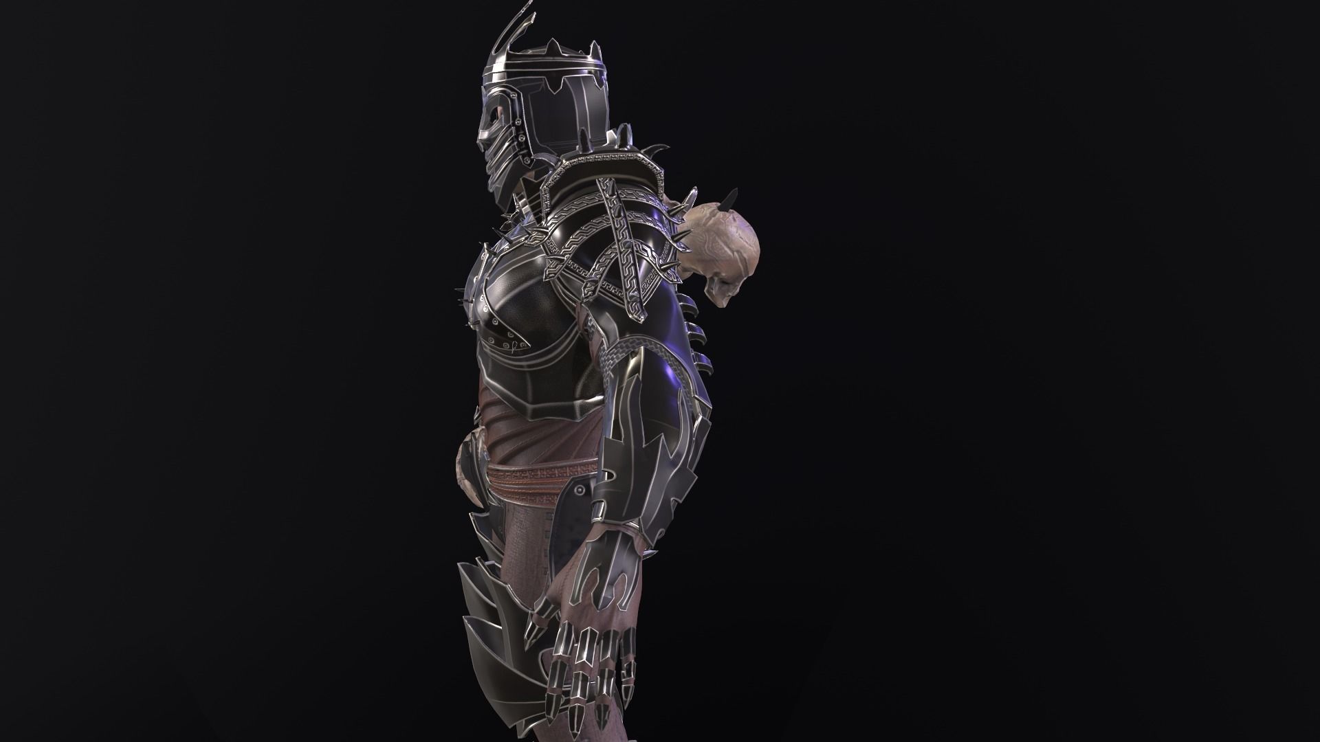 Prickly Knight Low-poly 3D model_13