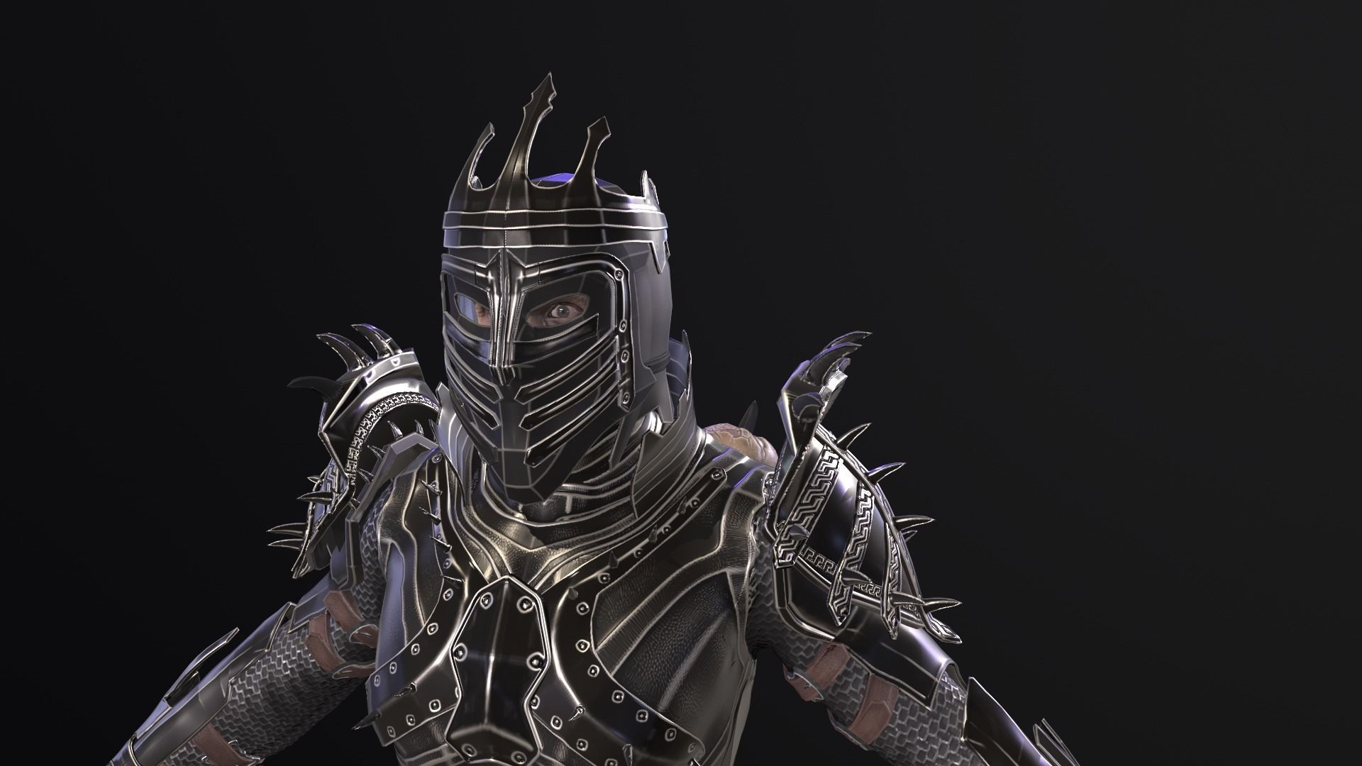 Prickly Knight Low-poly 3D model_14