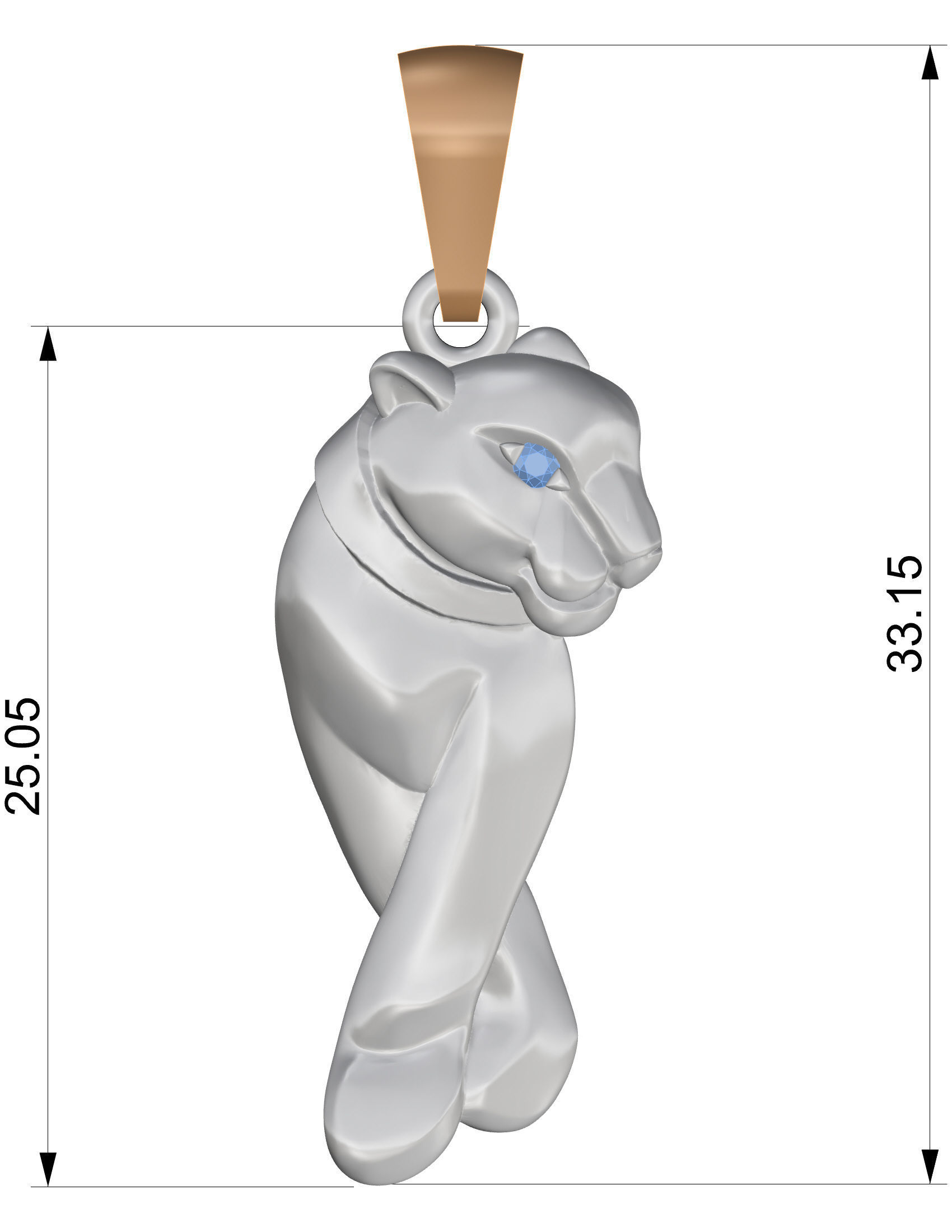 Panther Pendant 3D print model_13