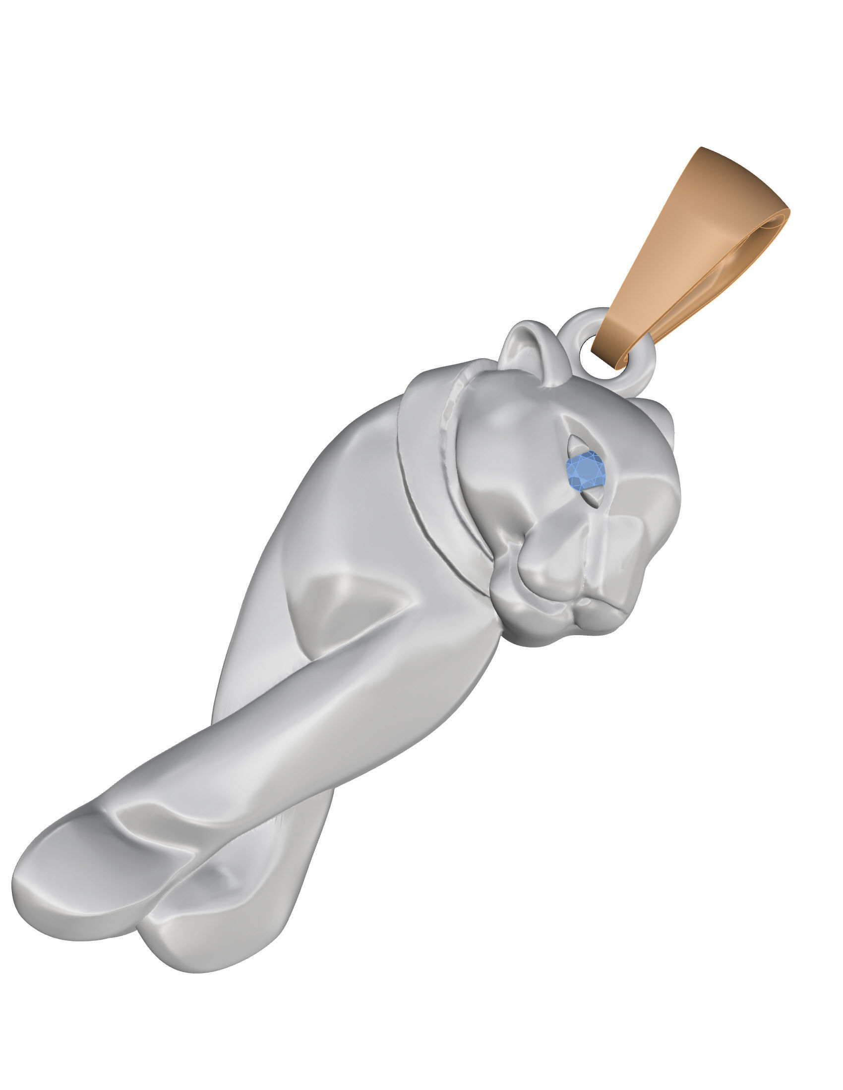 Panther Pendant 3D print model_12