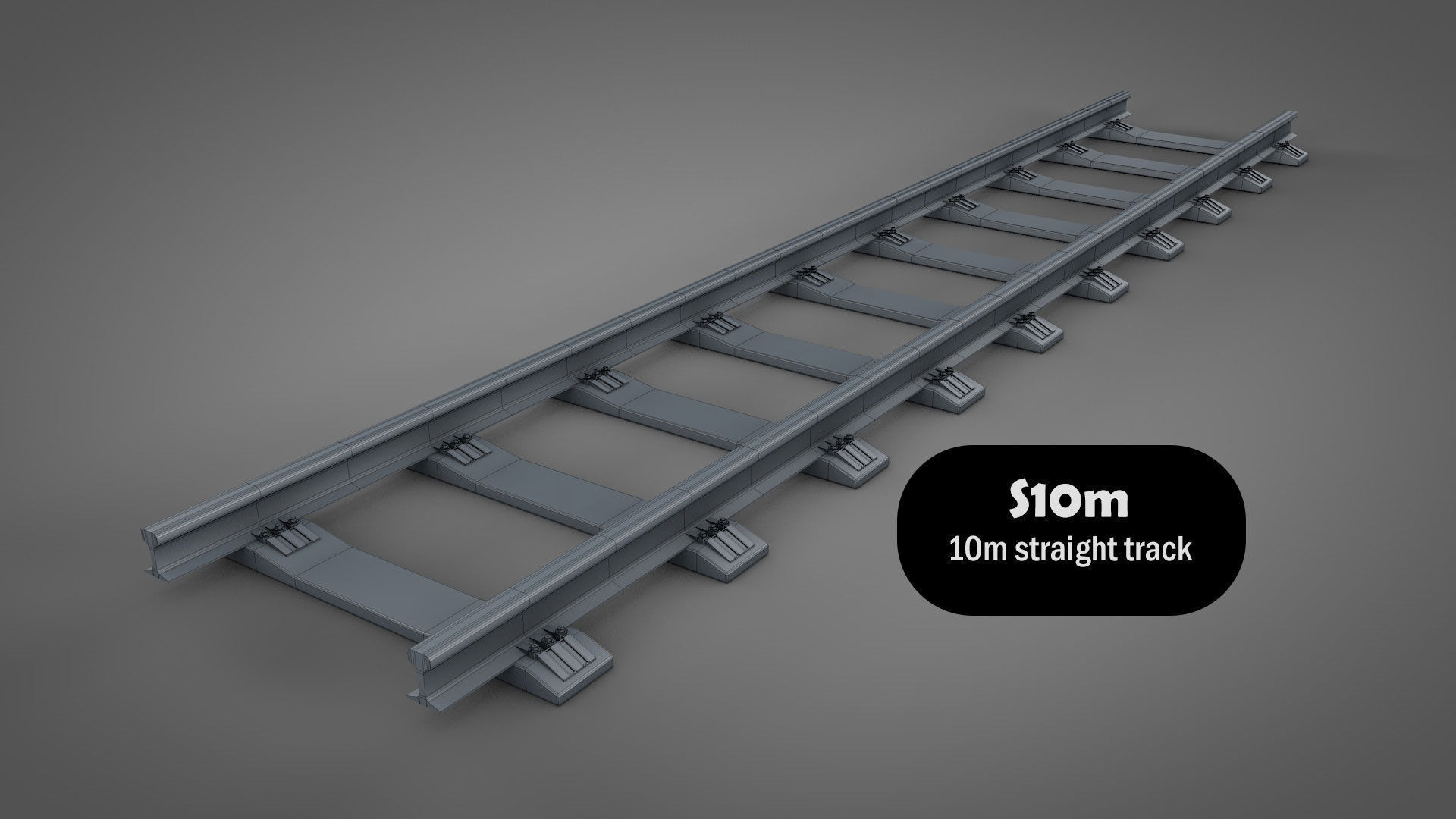 Modular Railway Track Lite Collection Low-poly 3D model_2