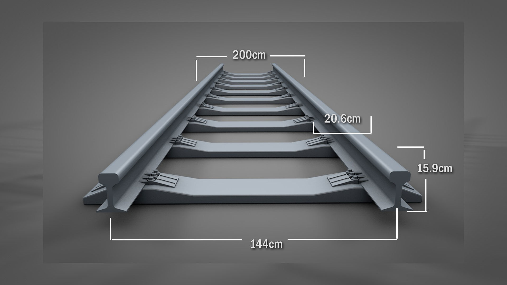 Modular Railway Track Lite Collection Low-poly 3D model_24