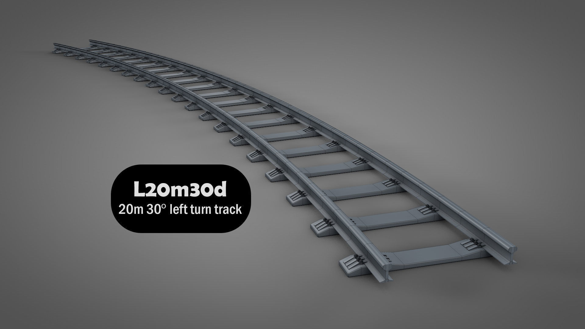 Modular Railway Track Lite Collection Low-poly 3D model_16
