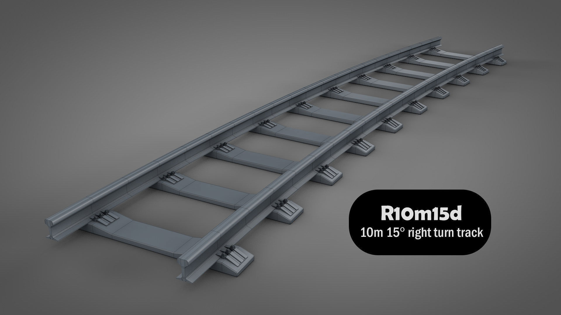 Modular Railway Track Lite Collection Low-poly 3D model_4