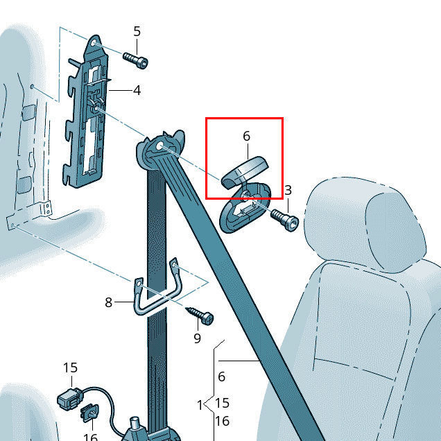  Safety belt cover cap 1J0858189C 3D print model_14