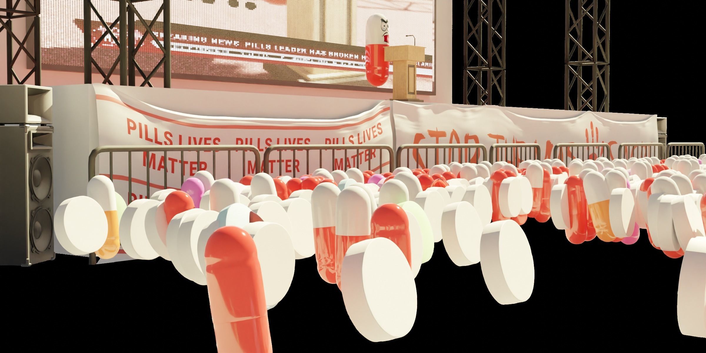 Pill Man Rioting Medicine 3D model_2