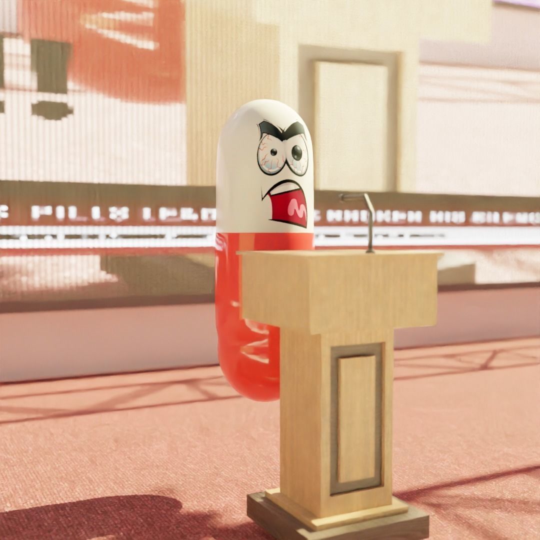 Pill Man Rioting Medicine 3D model_1