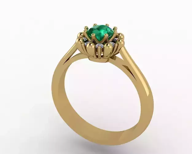 Round Diamond Ring  3D print model