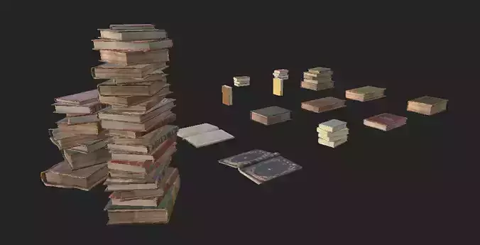 Book 4K PBR GameReady old books