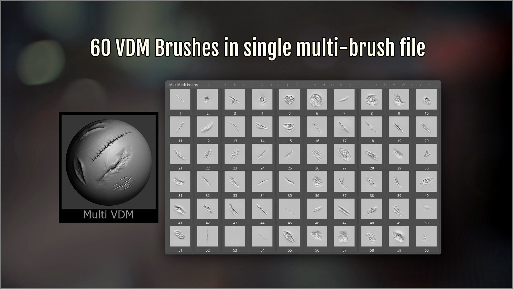 Wounds and Scars Maker 300 ZBrush Brushes 60 Alphas 3D model_11