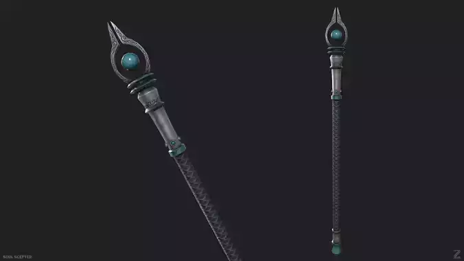 Soul scepter Low-poly 3D model