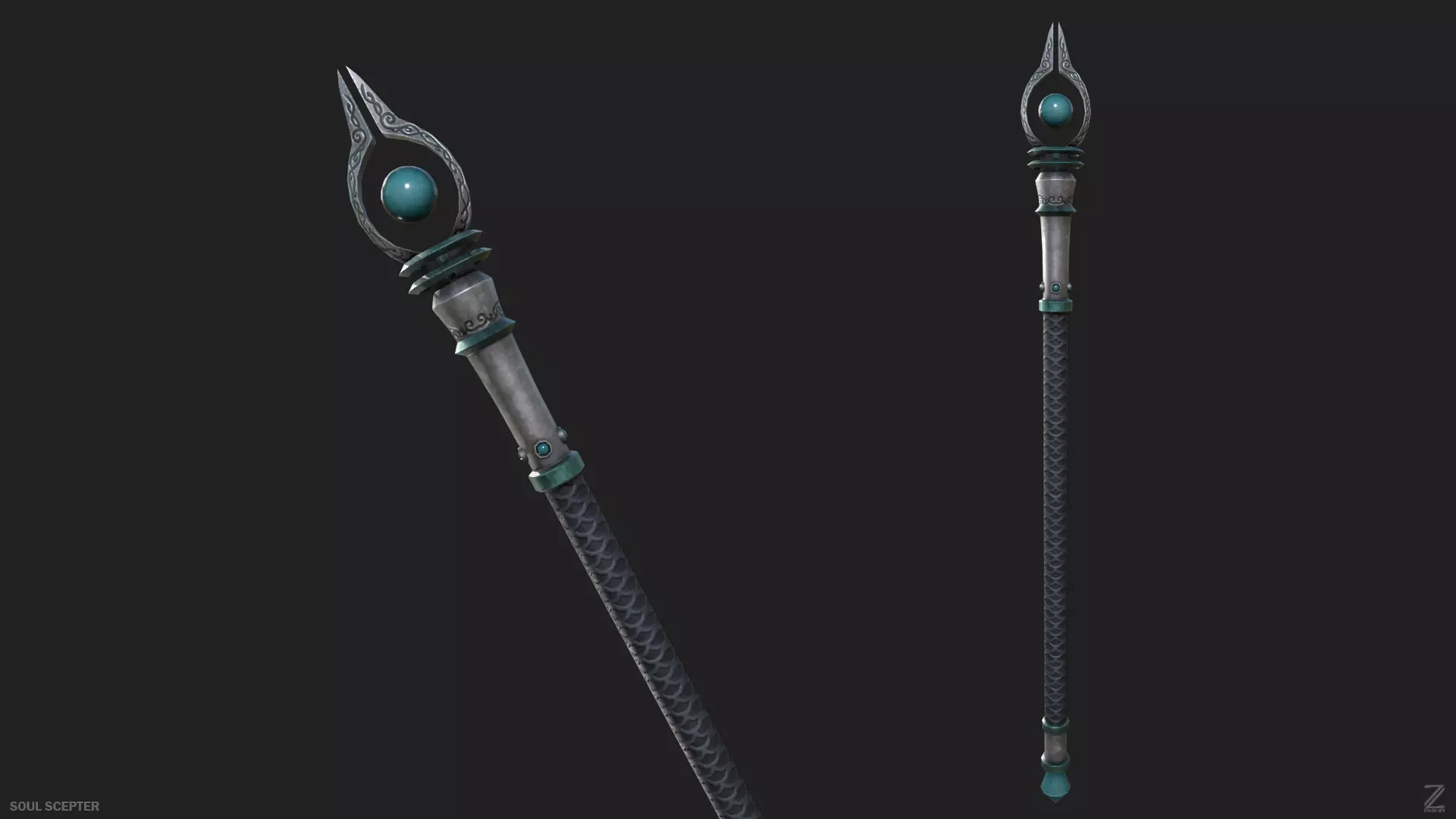 Soul scepter Low-poly 3D model_0