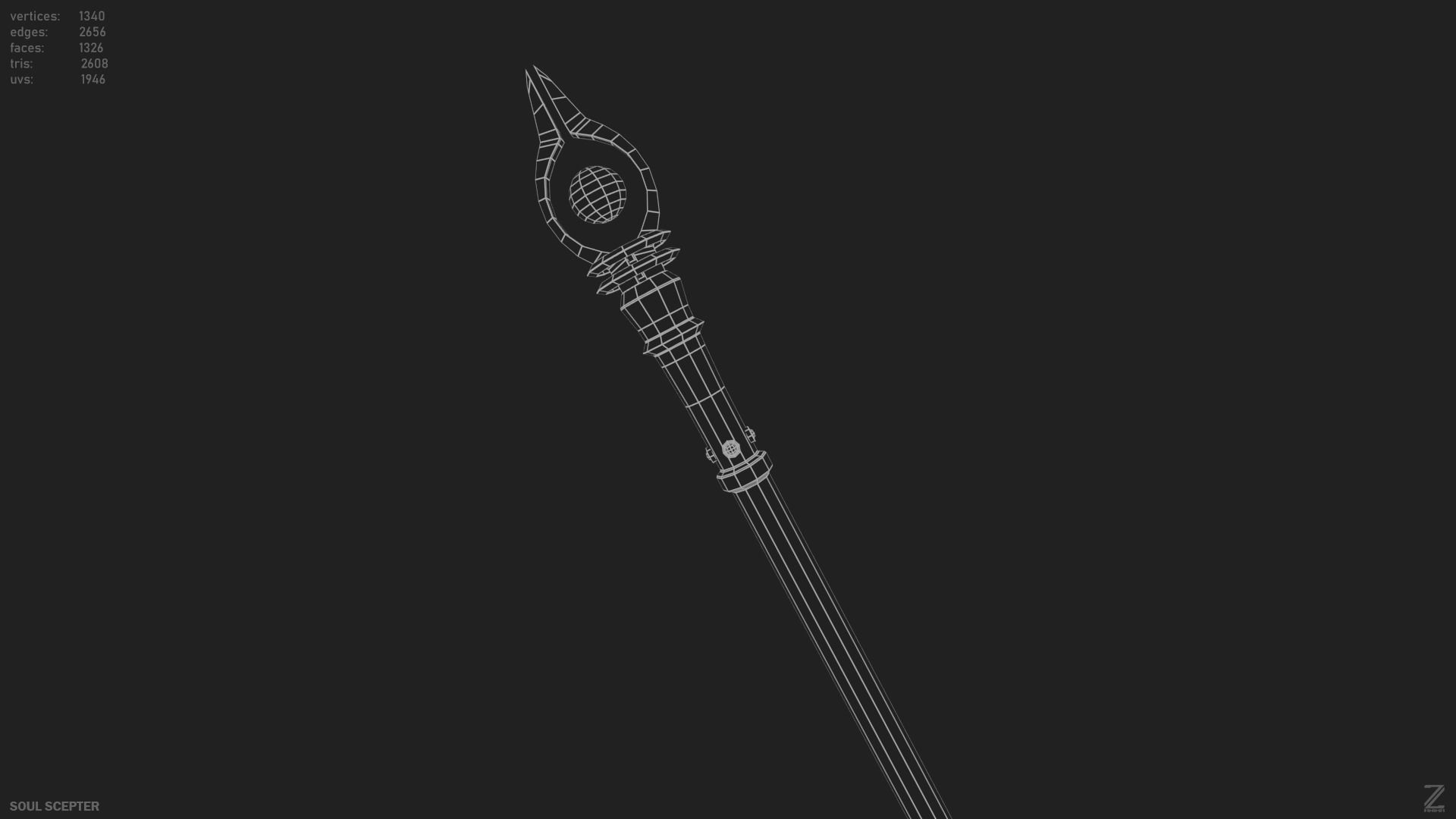 Soul scepter Low-poly 3D model_15