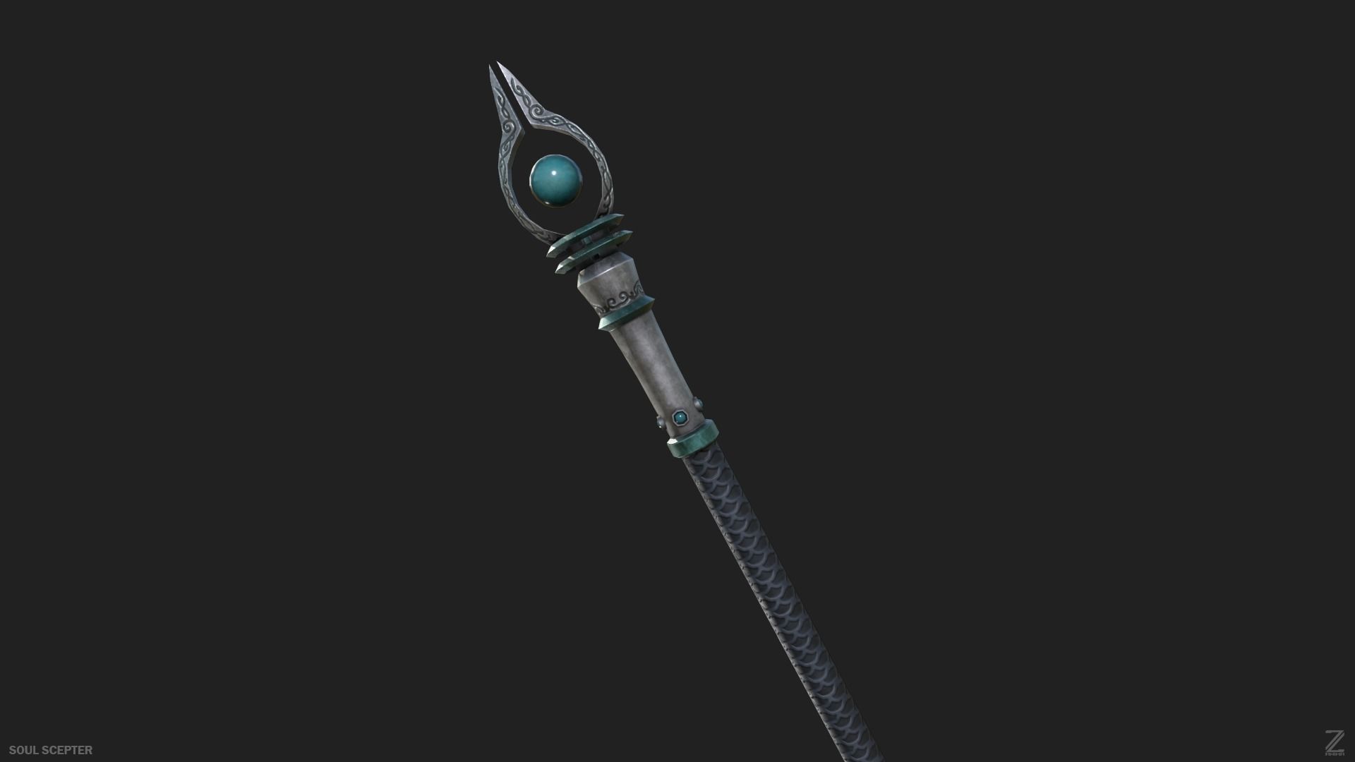 Soul scepter Low-poly 3D model_9