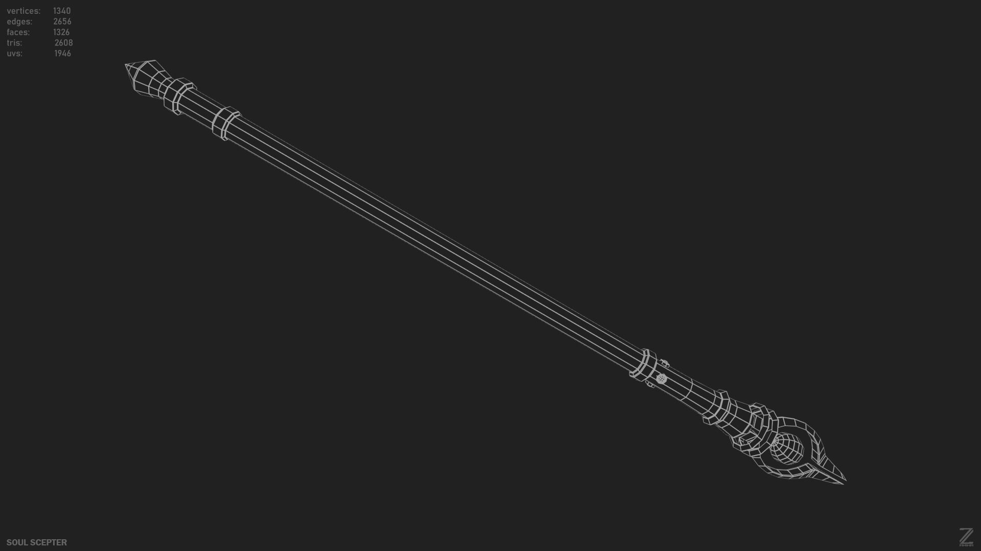 Soul scepter Low-poly 3D model_11
