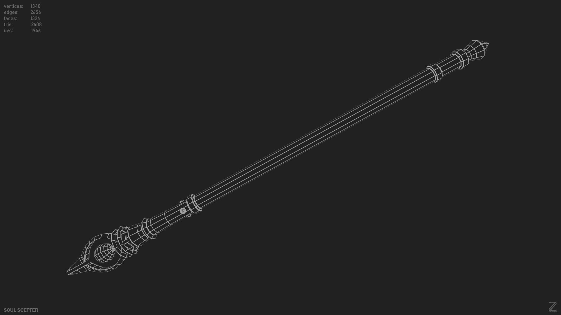 Soul scepter Low-poly 3D model_13