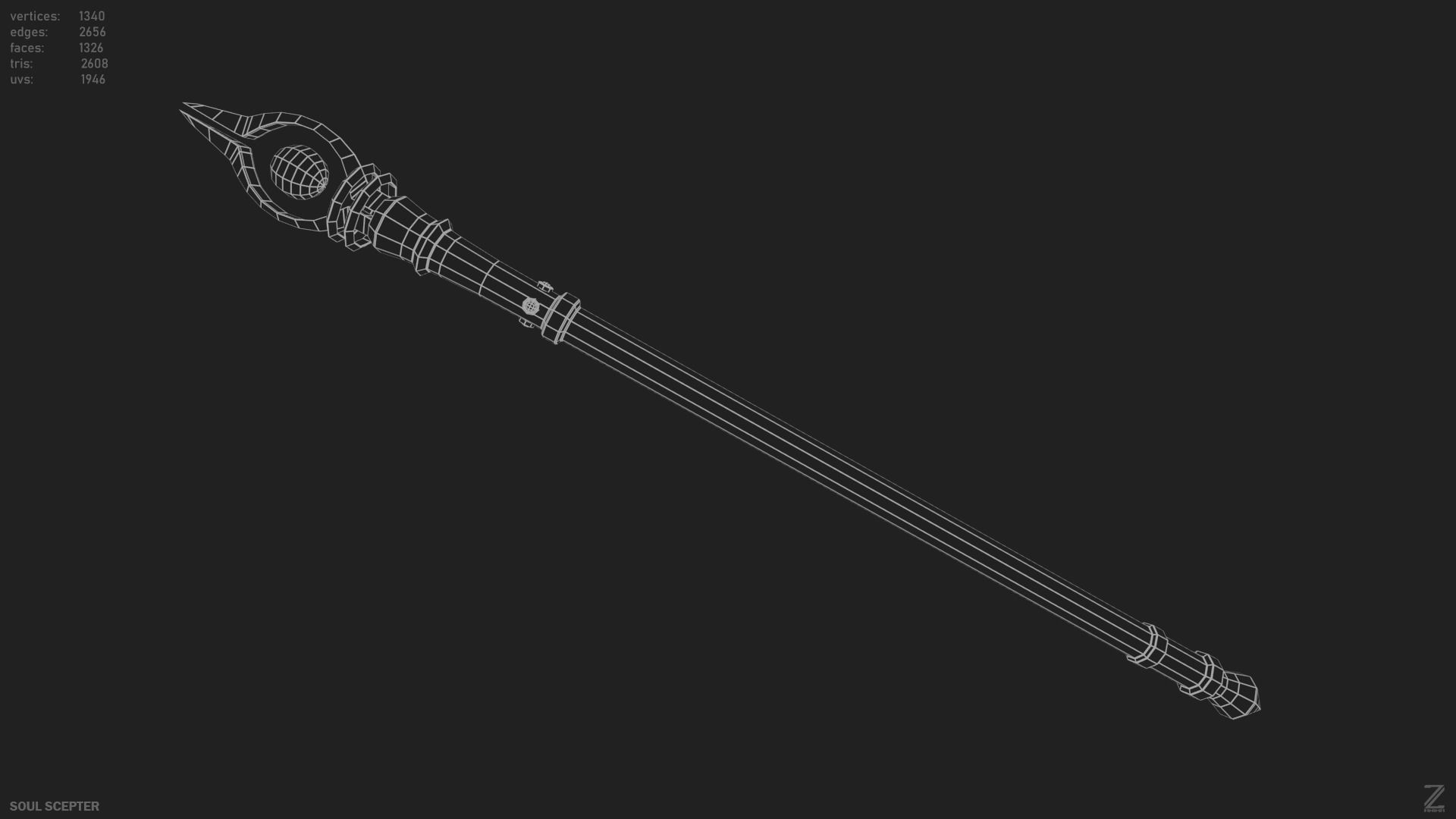 Soul scepter Low-poly 3D model_10
