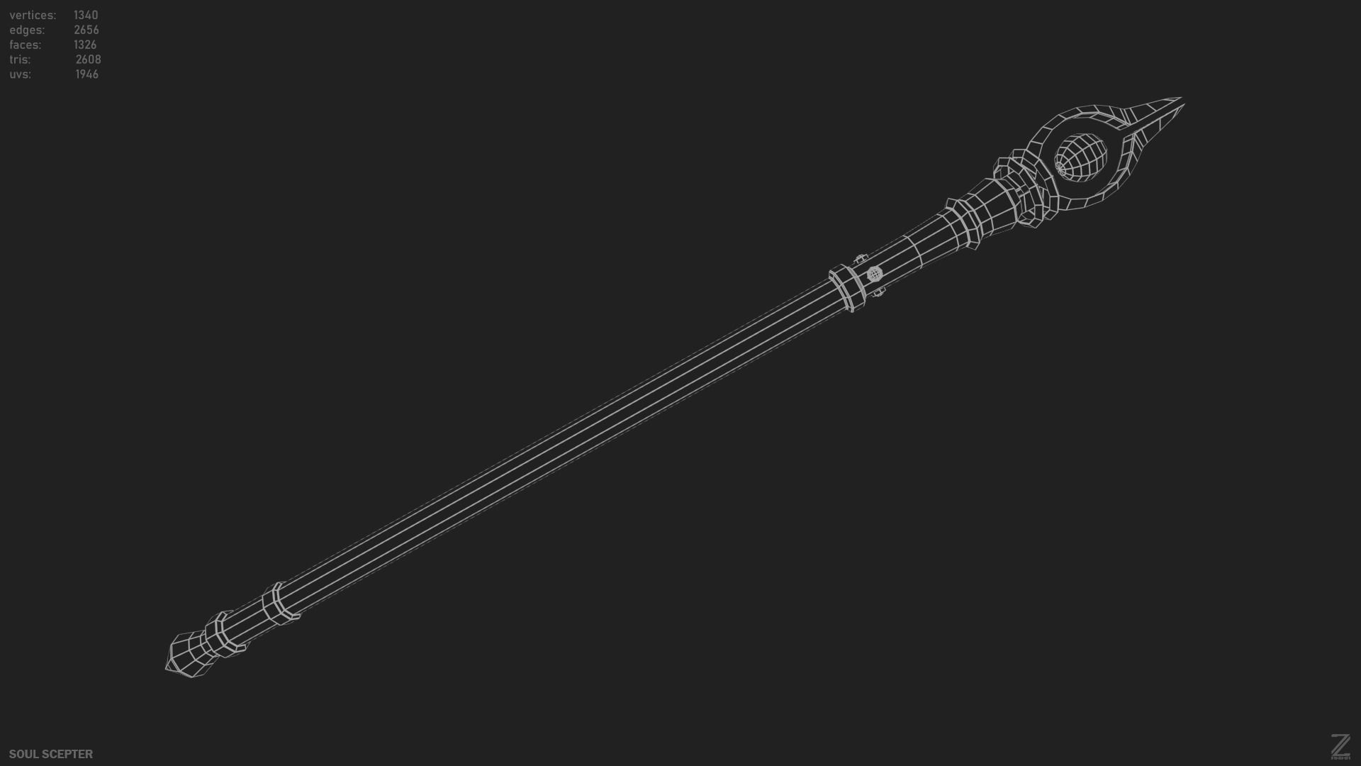 Soul scepter Low-poly 3D model_12