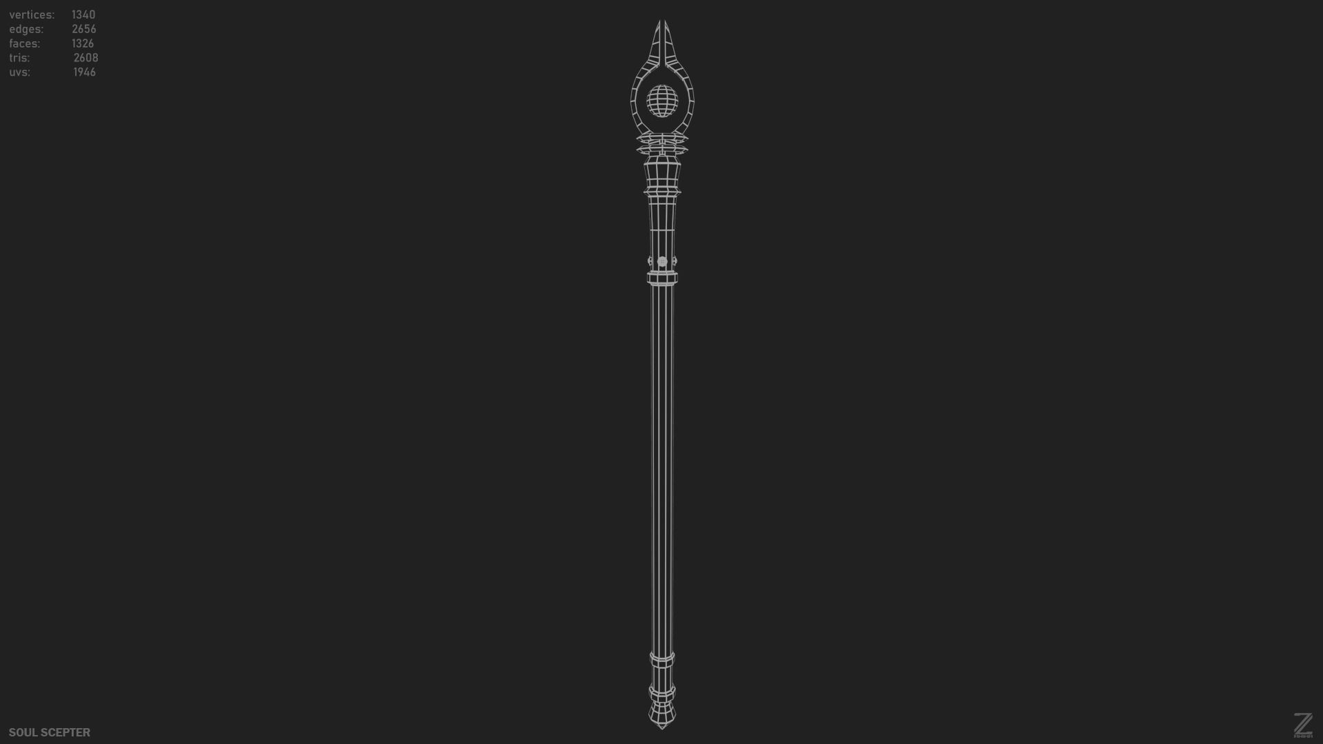 Soul scepter Low-poly 3D model_2