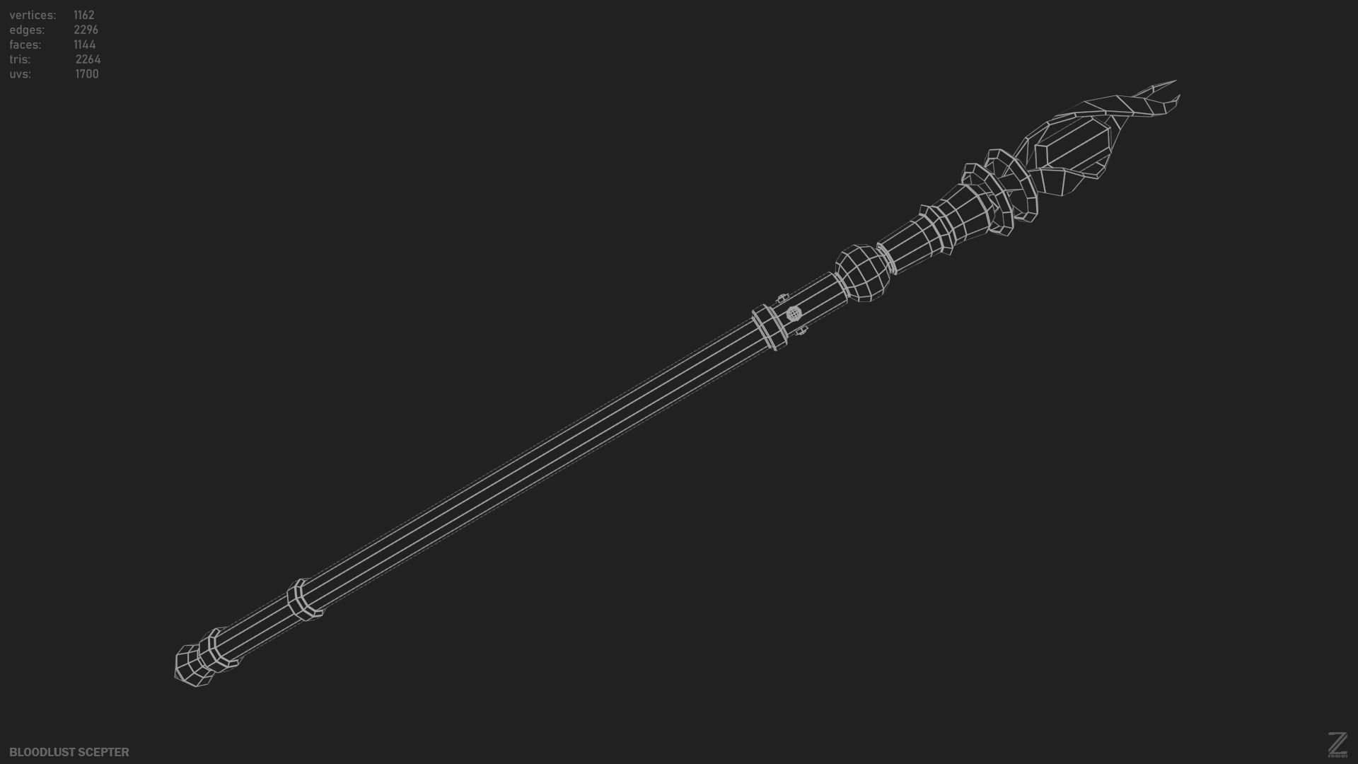 Bloodlust scepter Low-poly 3D model_12