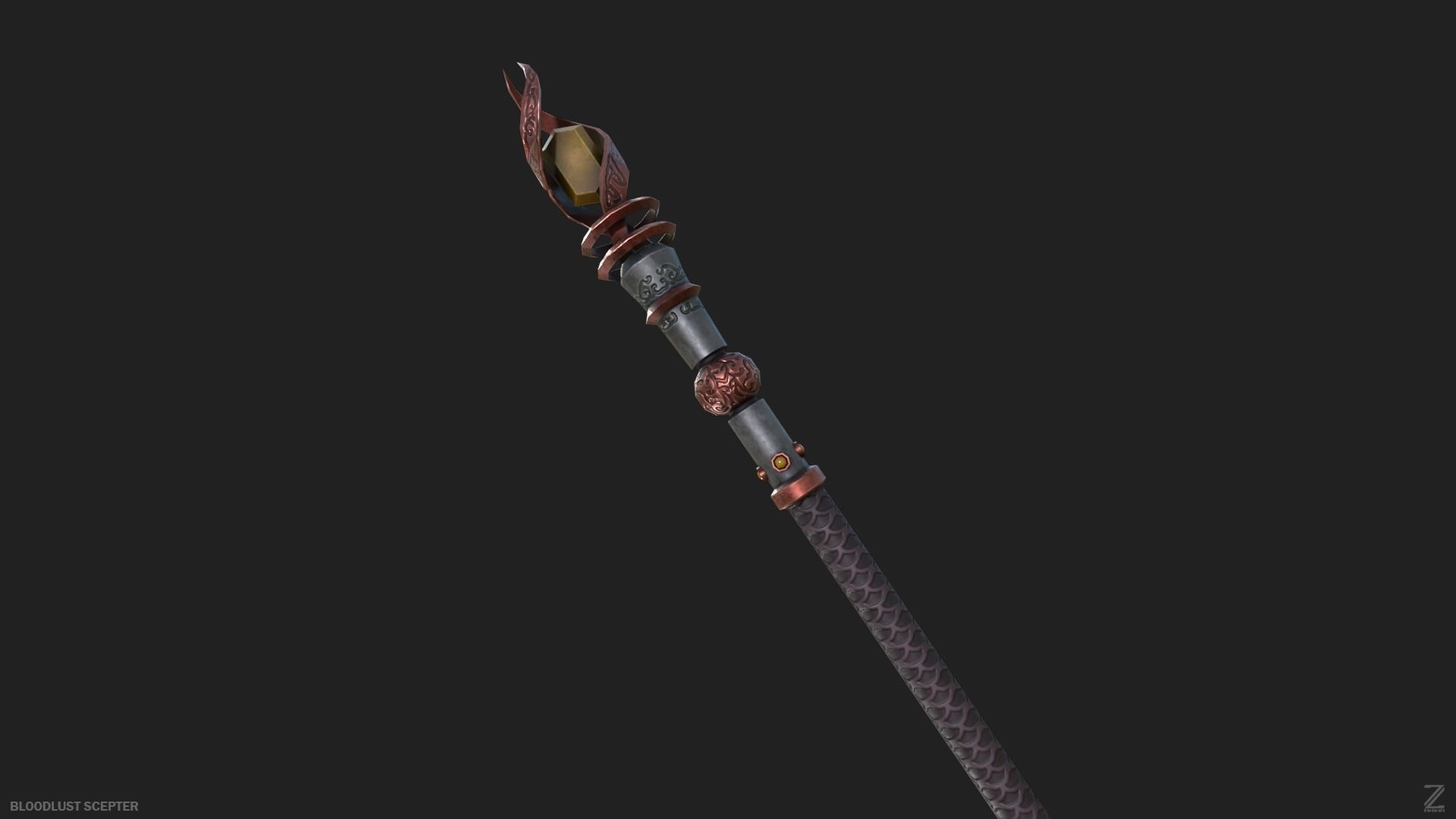 Bloodlust scepter Low-poly 3D model_9