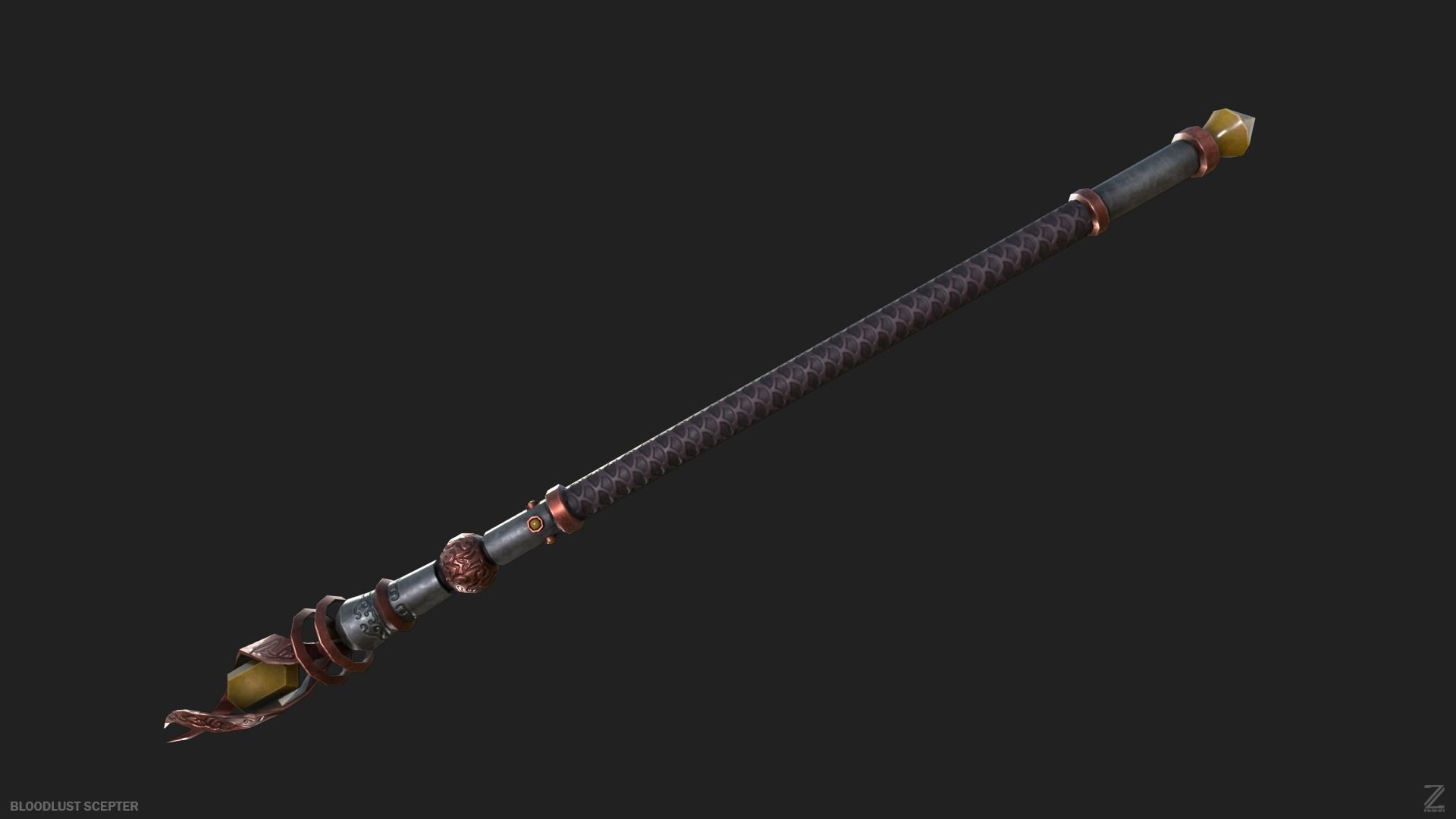 Bloodlust scepter Low-poly 3D model_7