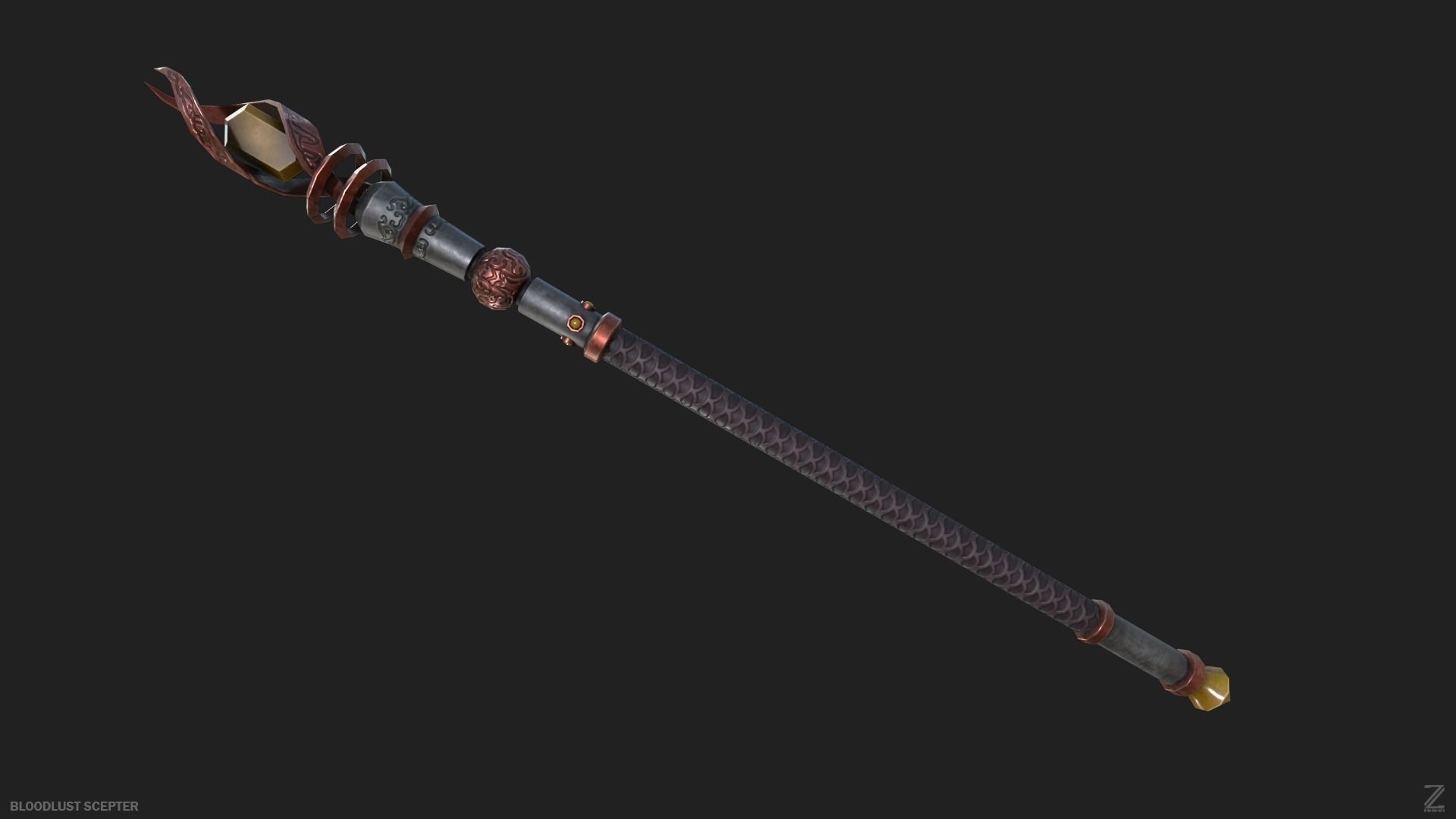 Bloodlust scepter Low-poly 3D model_4