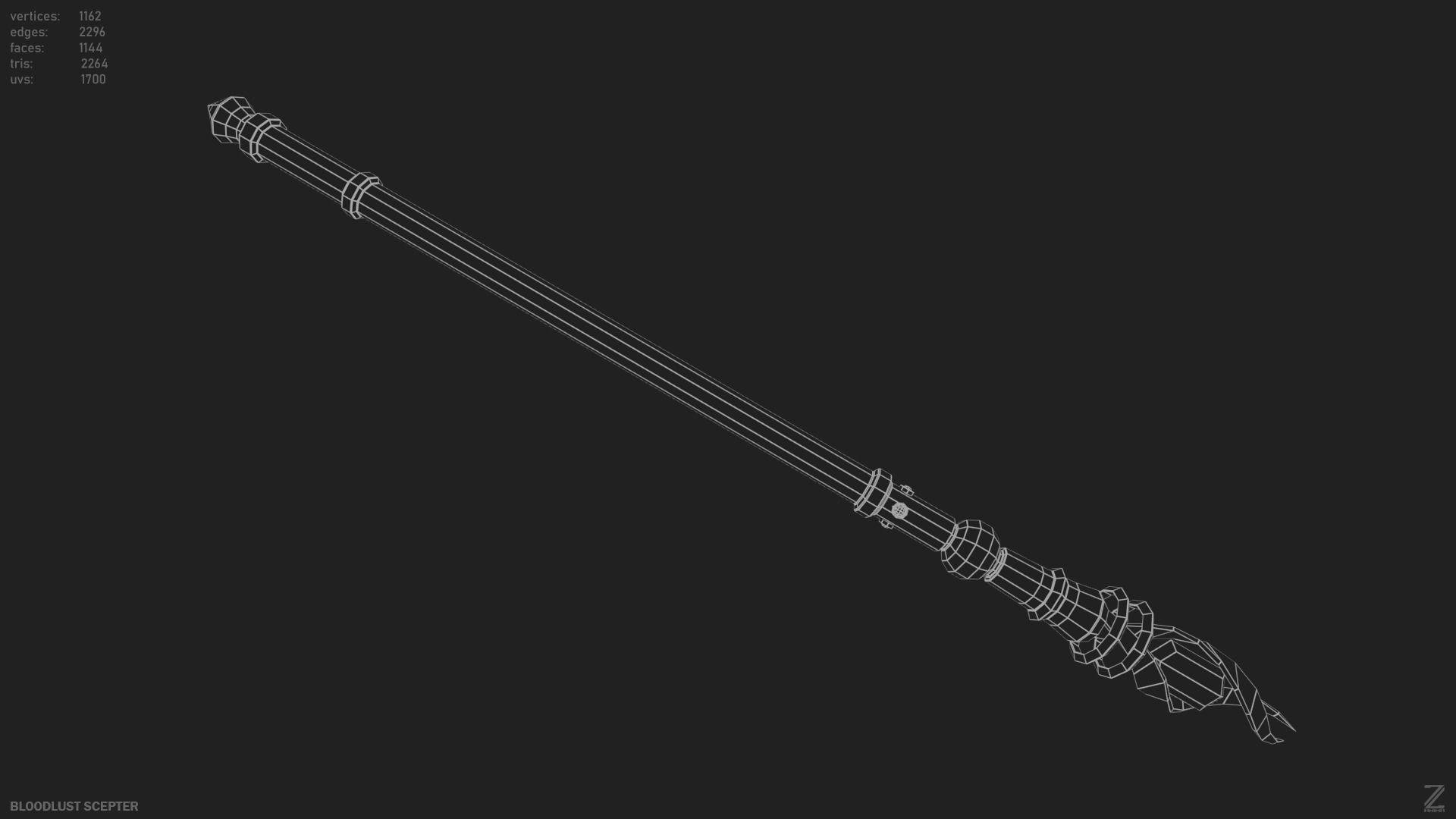 Bloodlust scepter Low-poly 3D model_11