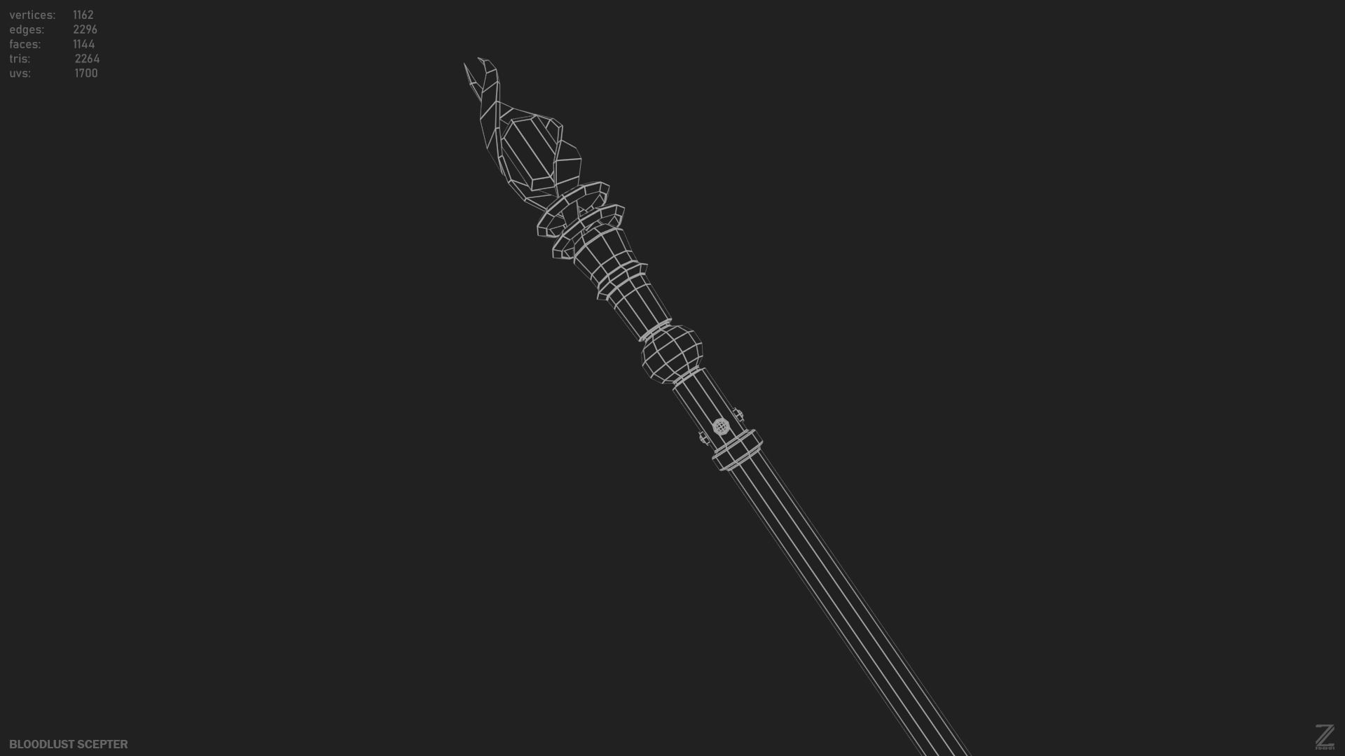 Bloodlust scepter Low-poly 3D model_15
