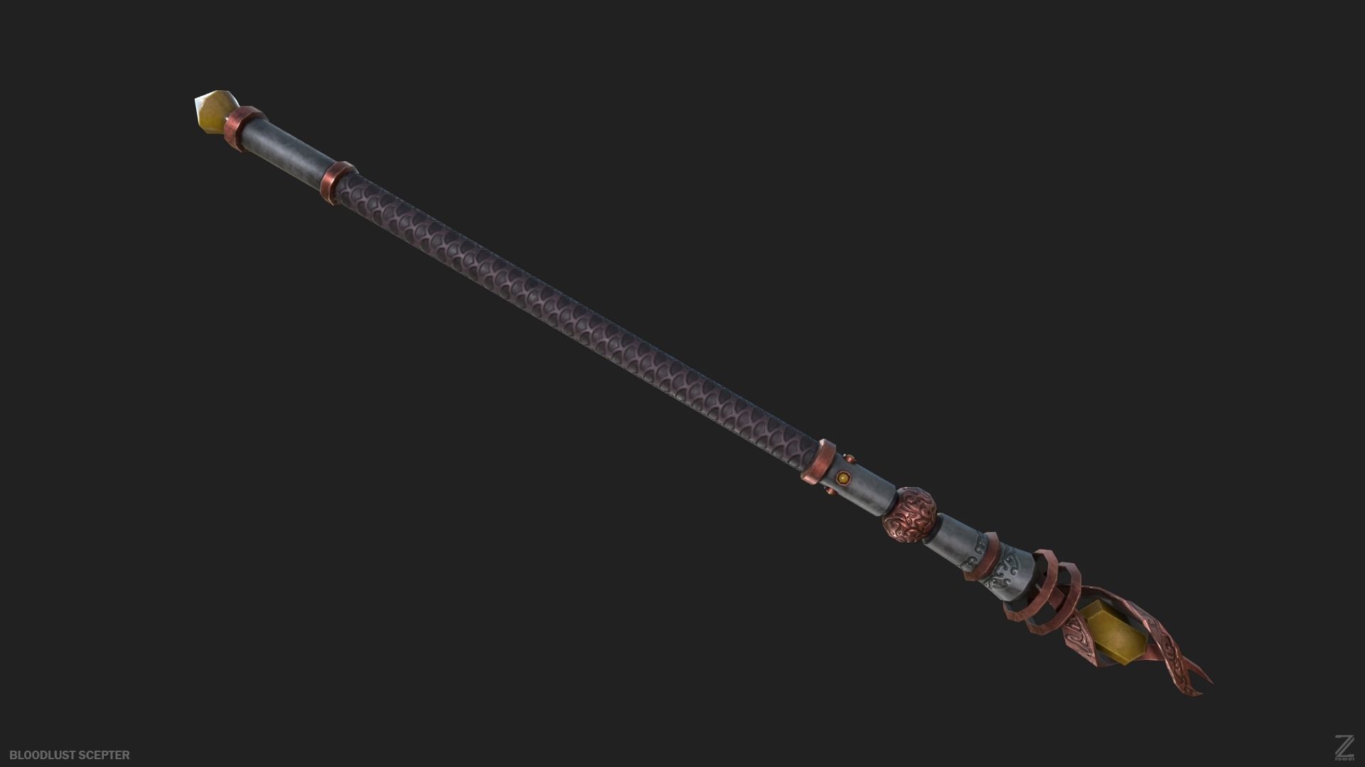Bloodlust scepter Low-poly 3D model_5