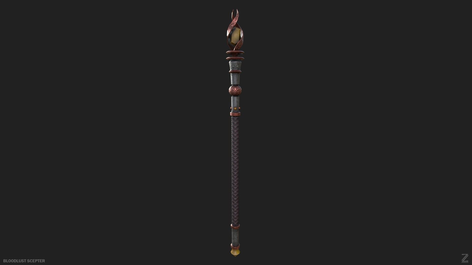 Bloodlust scepter Low-poly 3D model_3