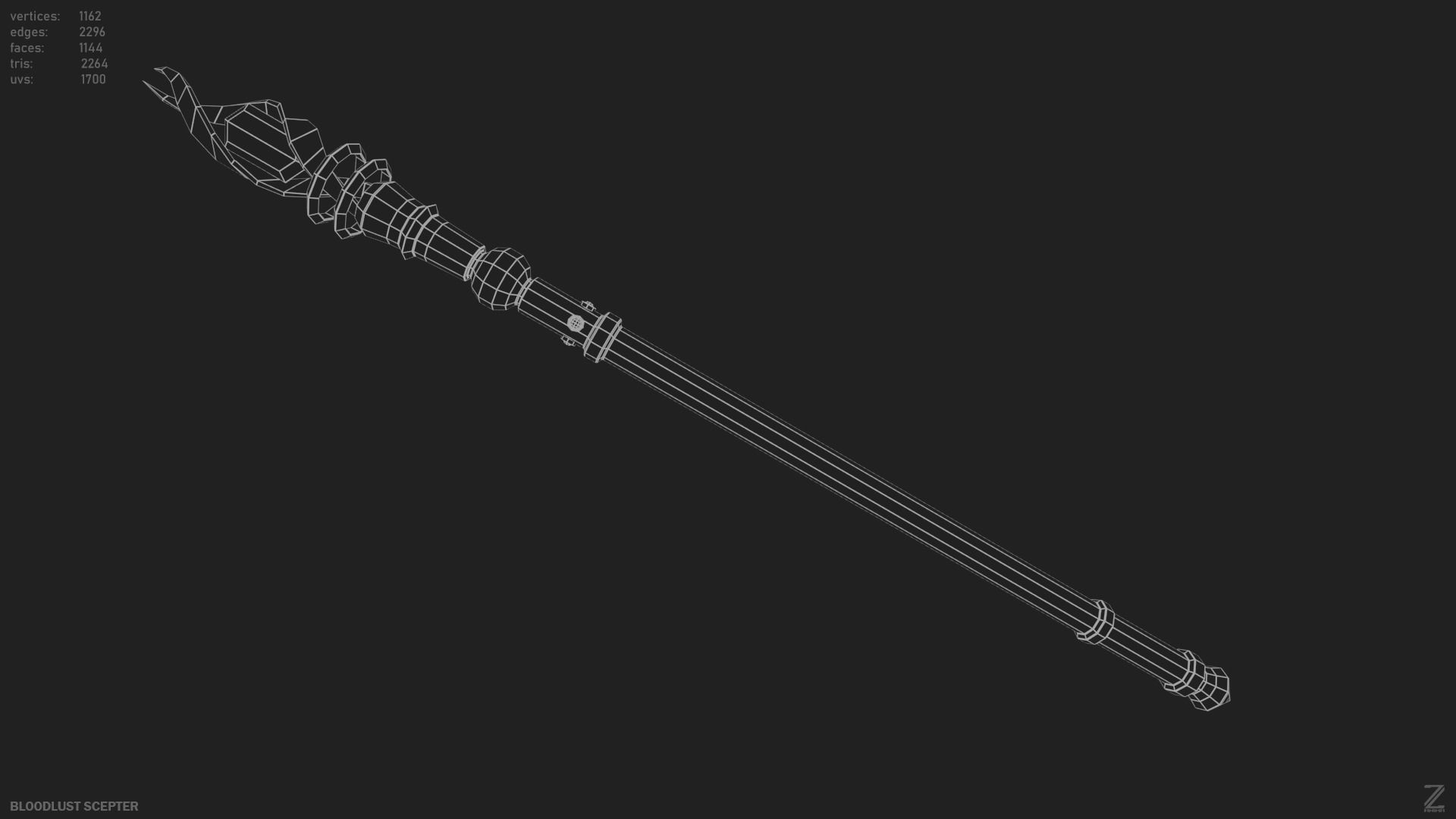 Bloodlust scepter Low-poly 3D model_10