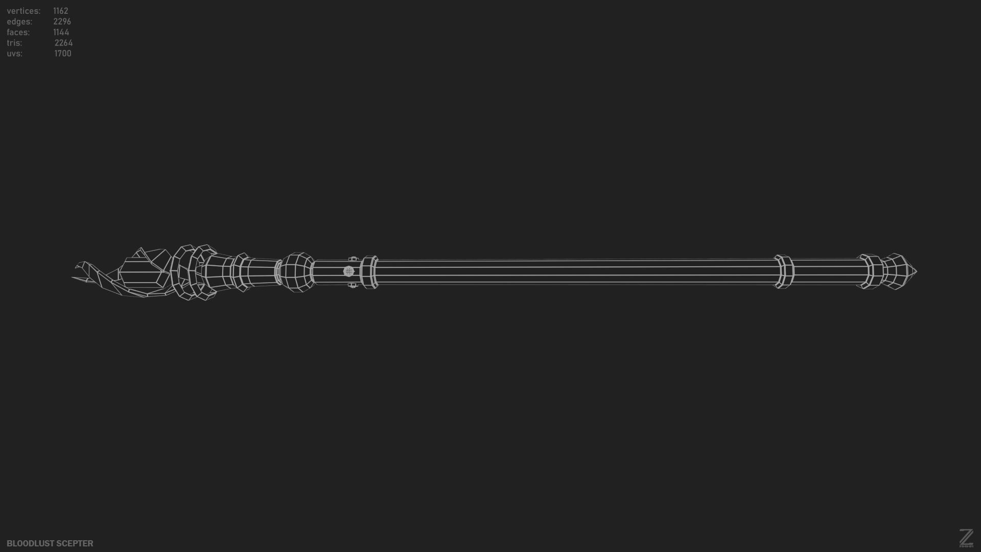 Bloodlust scepter Low-poly 3D model_14