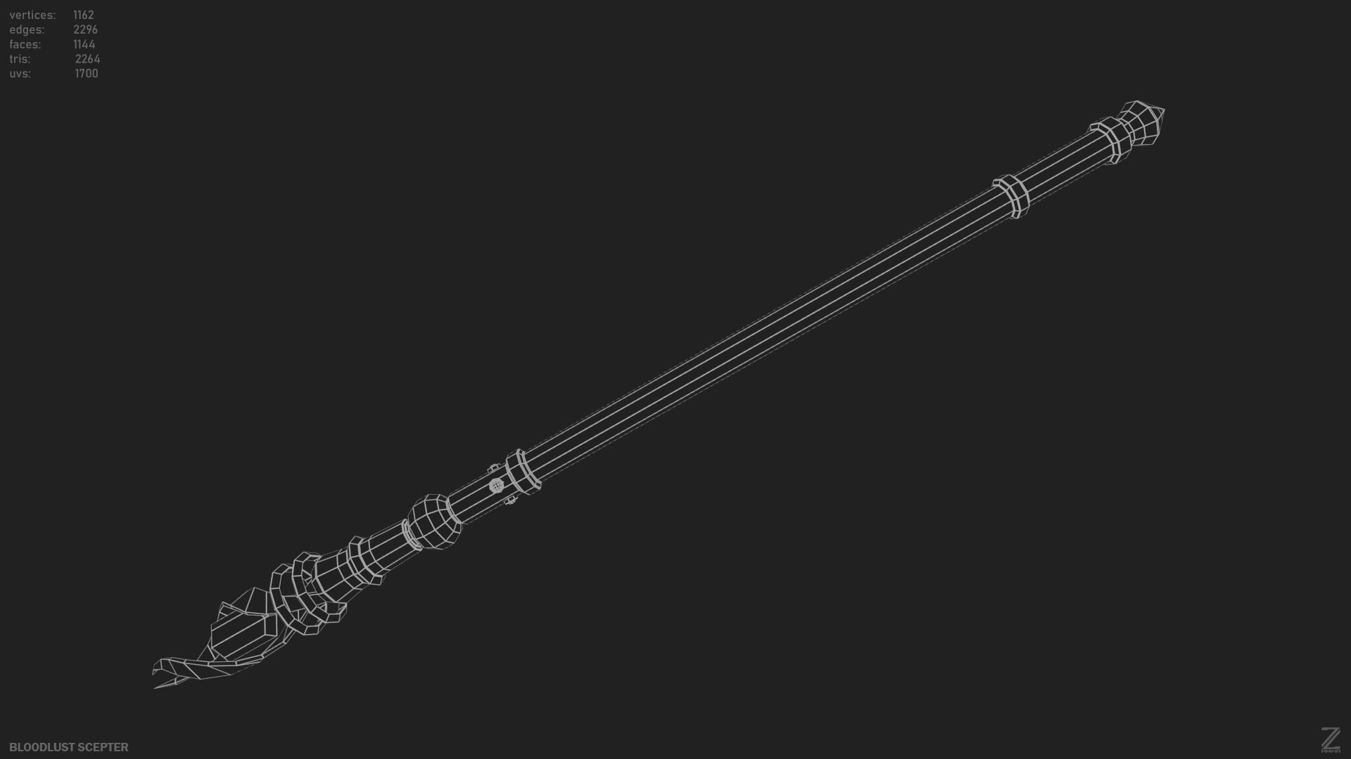 Bloodlust scepter Low-poly 3D model_13