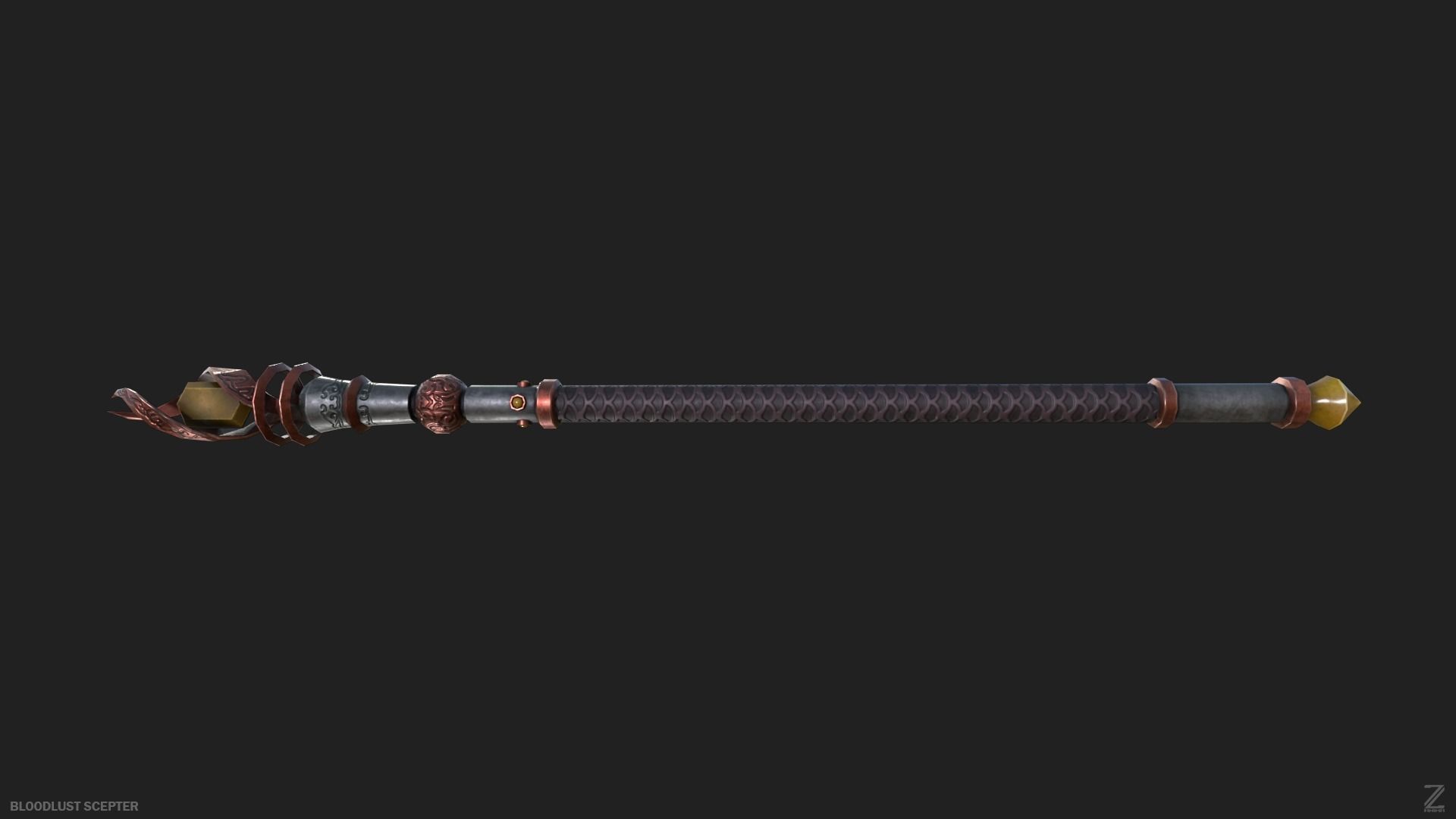 Bloodlust scepter Low-poly 3D model_8