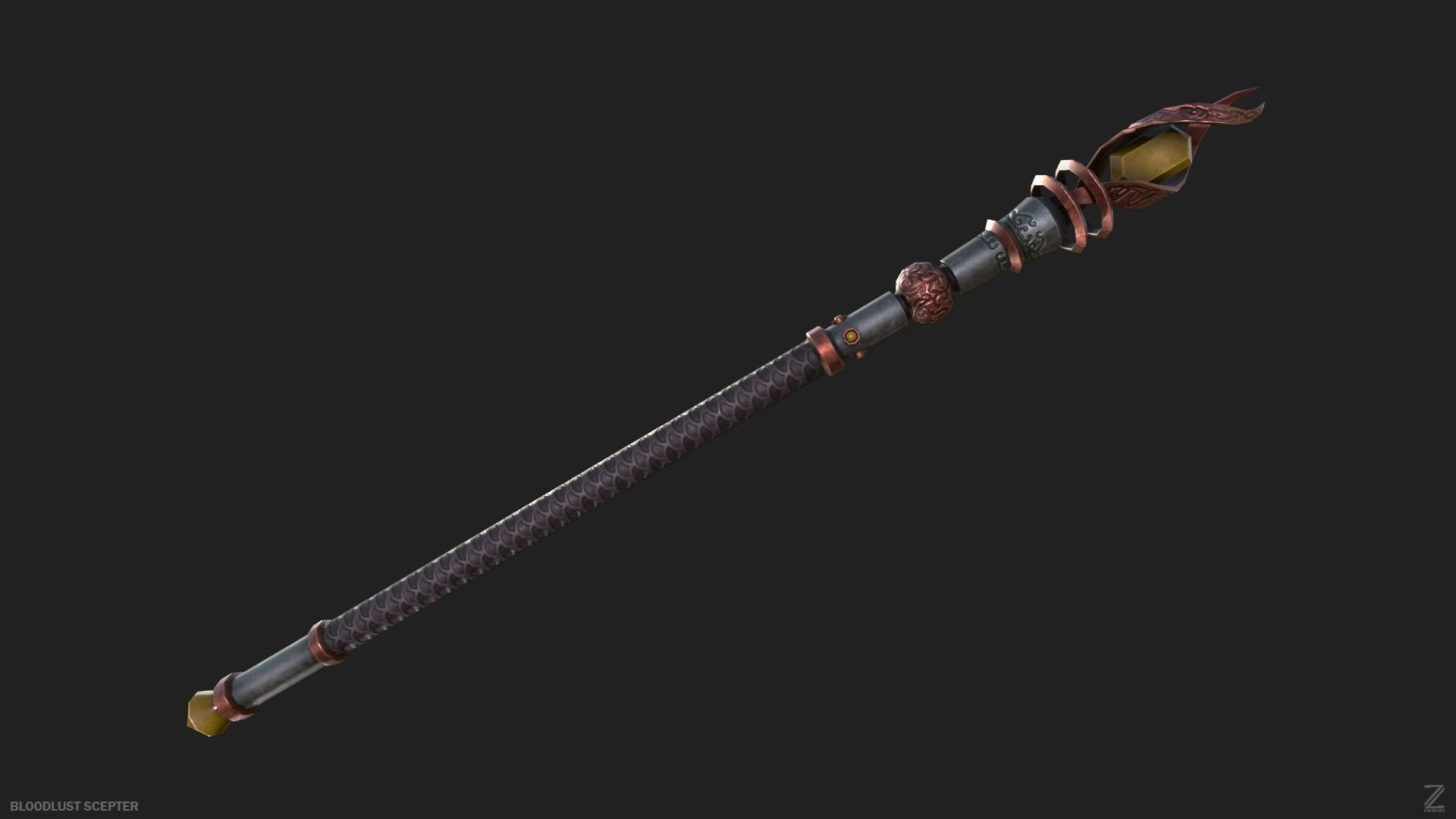 Bloodlust scepter Low-poly 3D model_6