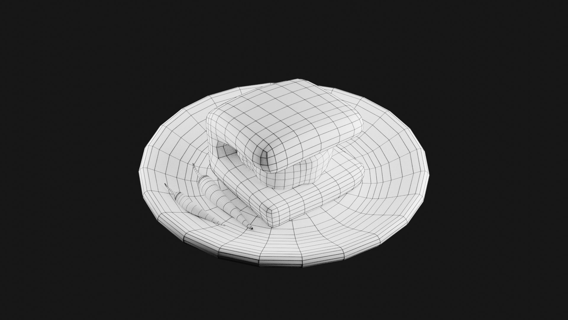 Fast Food Vada Pav Low-poly 3D model_5