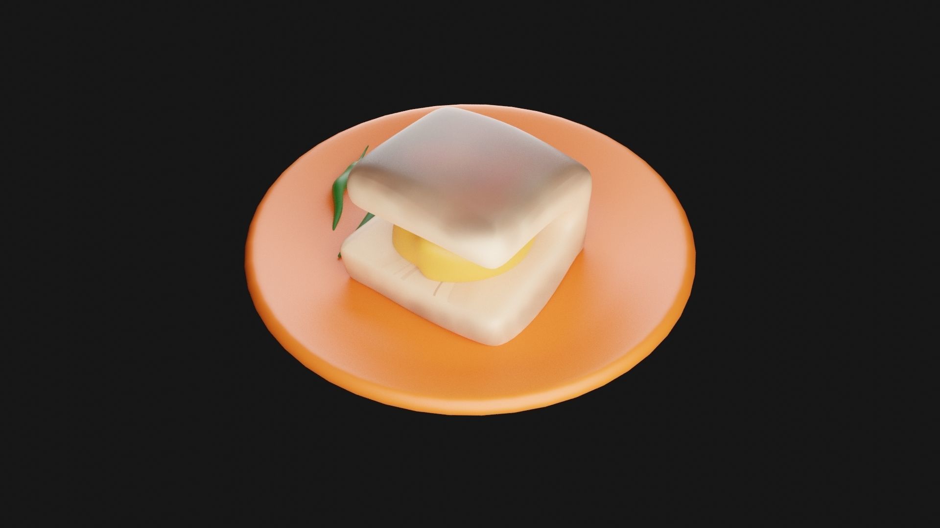 Fast Food Vada Pav Low-poly 3D model_2