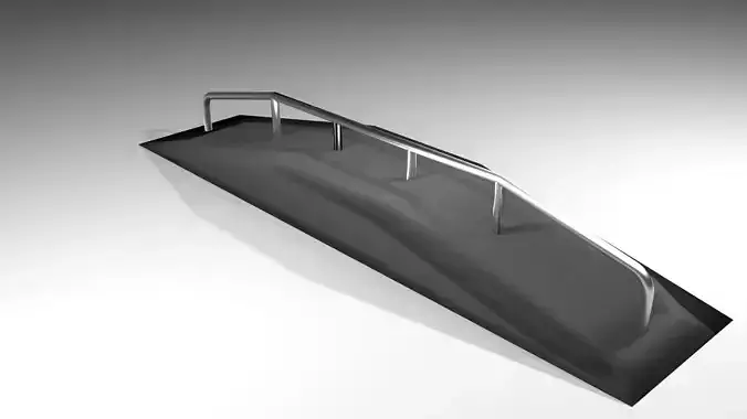 Skateboard Track - Sloped rail 3D model