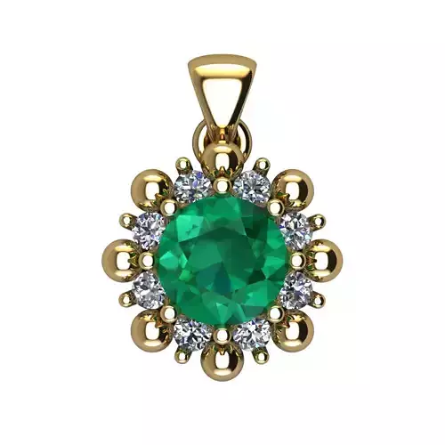 Round Diamond Pendant 3D print model