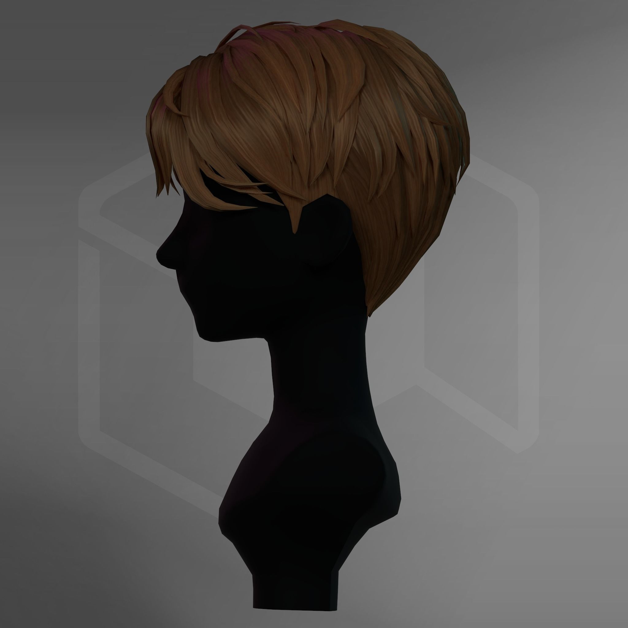 Game Hair - Stylized Male Hairstyle V10 Low-poly 3D model_9